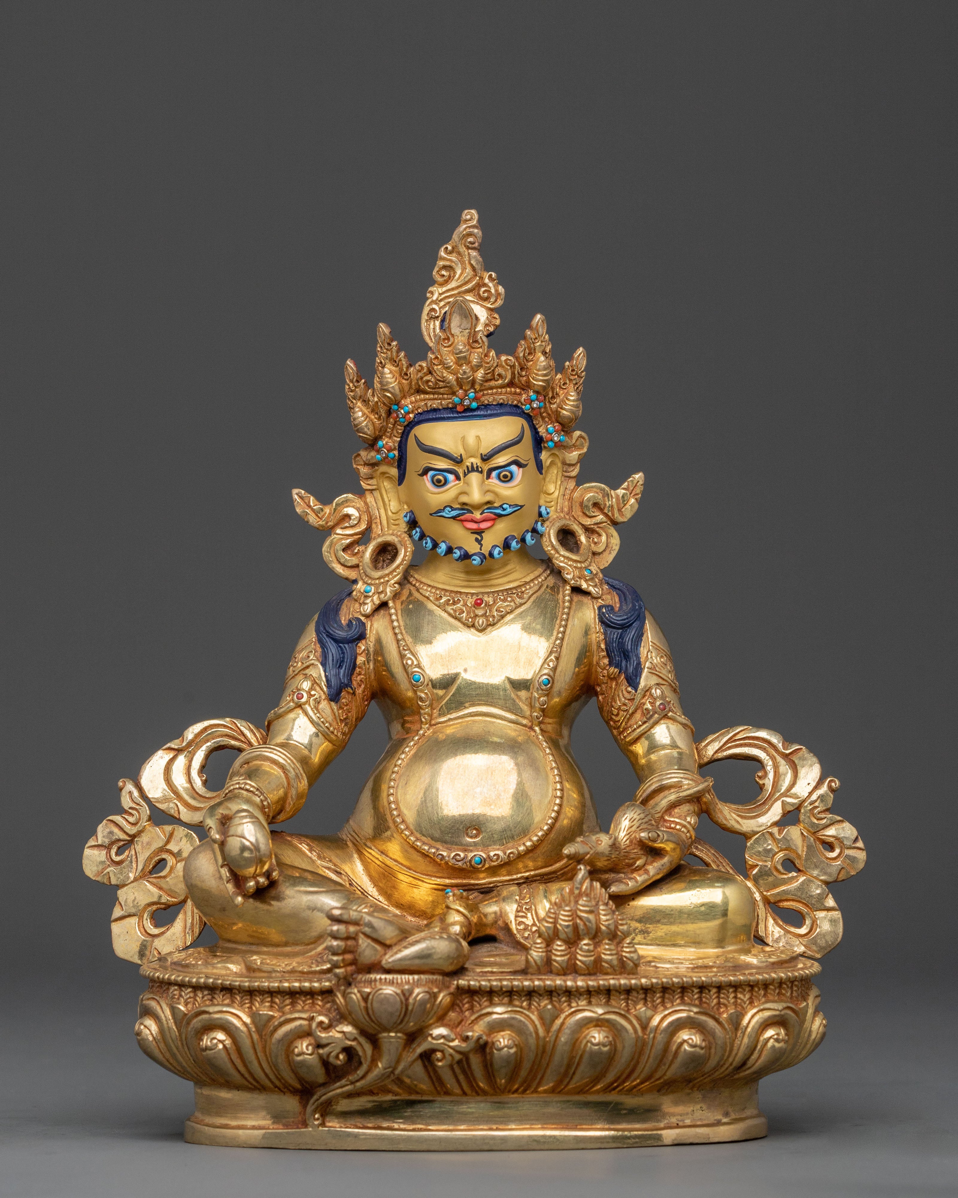 Dzambhala Wealth Deity Figure | Tibetan Wealth Deity Sculpture