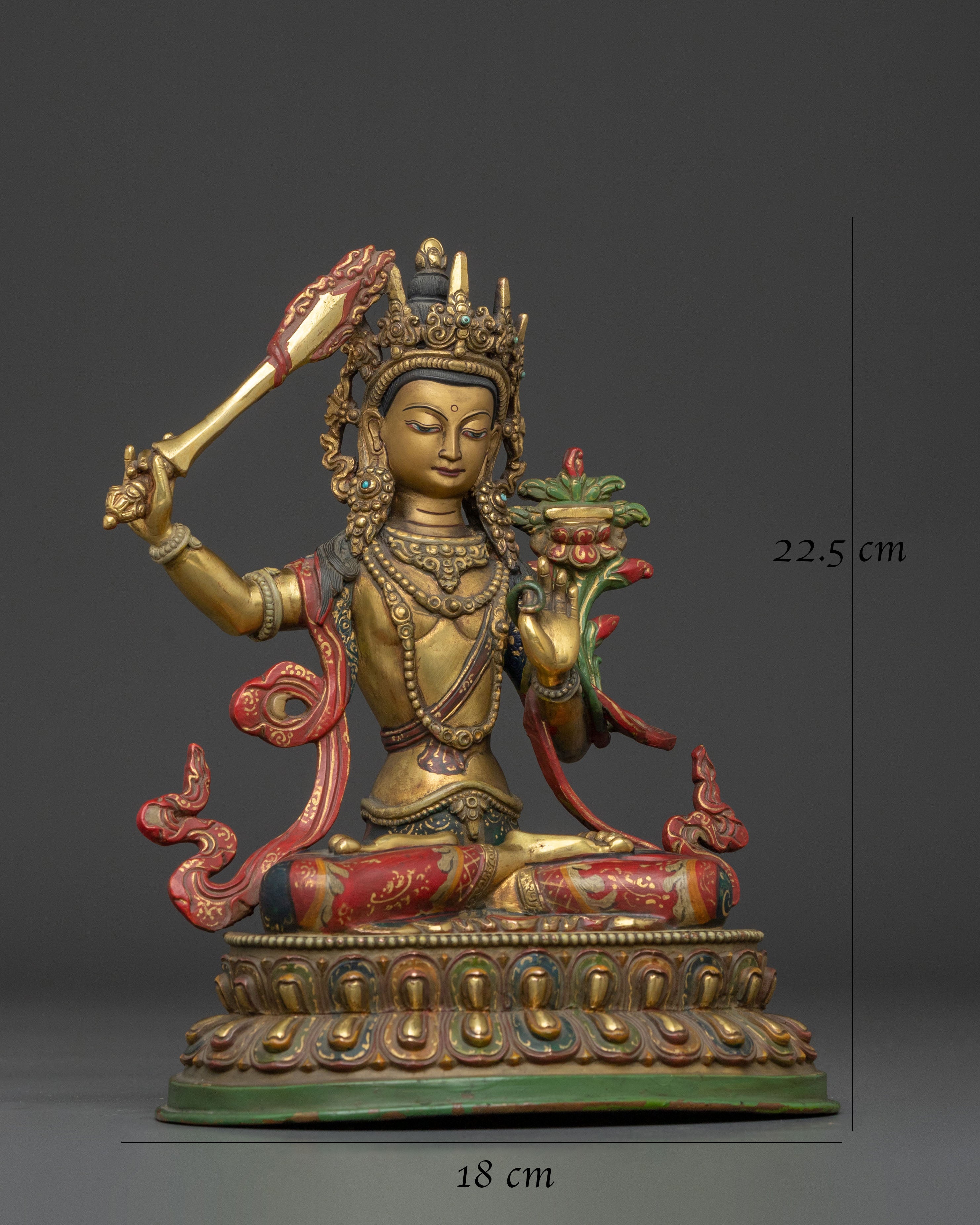 Handmade Manjushri Statue | Wisdom Deity