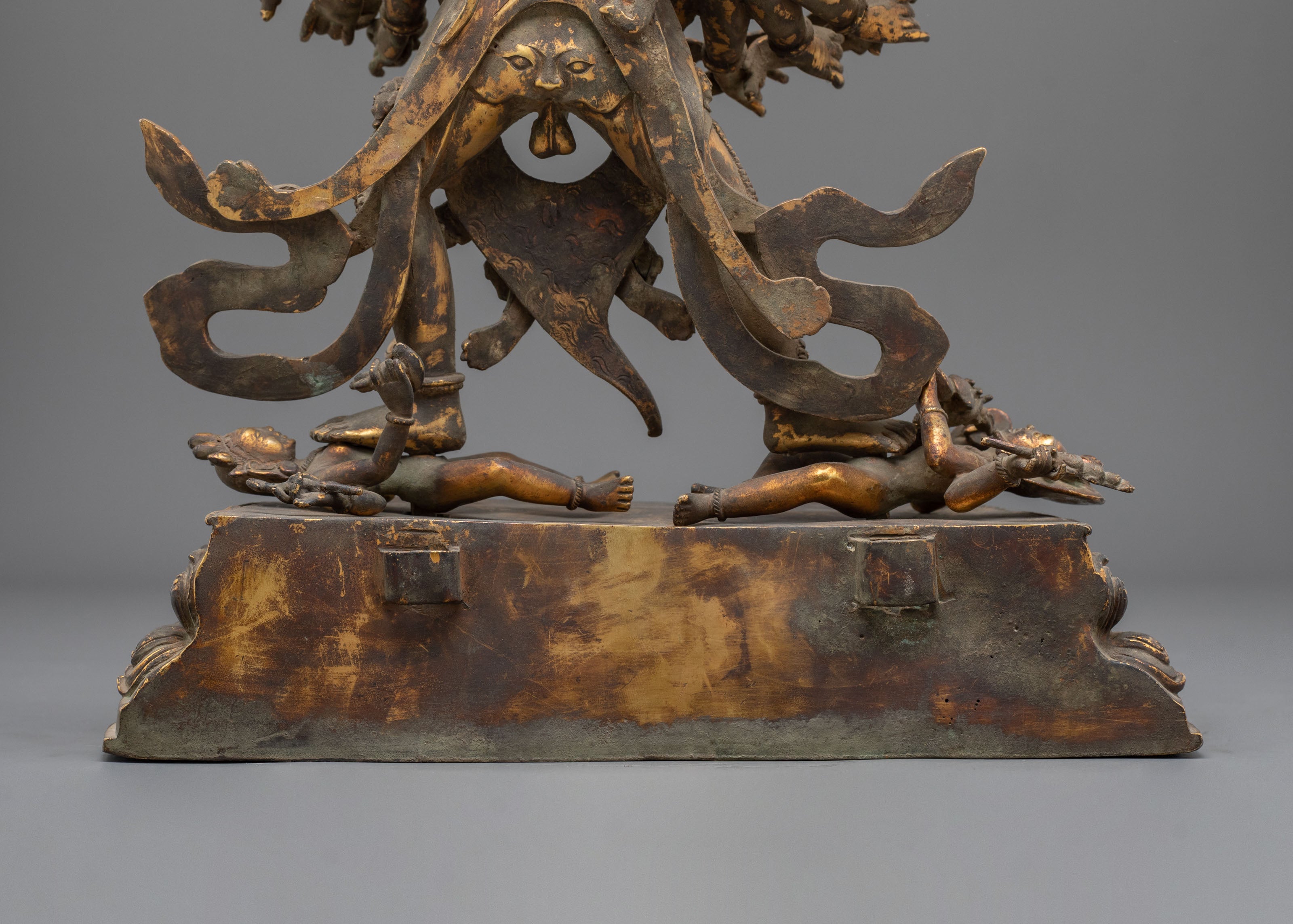 Kalachakra Sacred Statue | Antique Finish Copper Vajrayana Sculpture