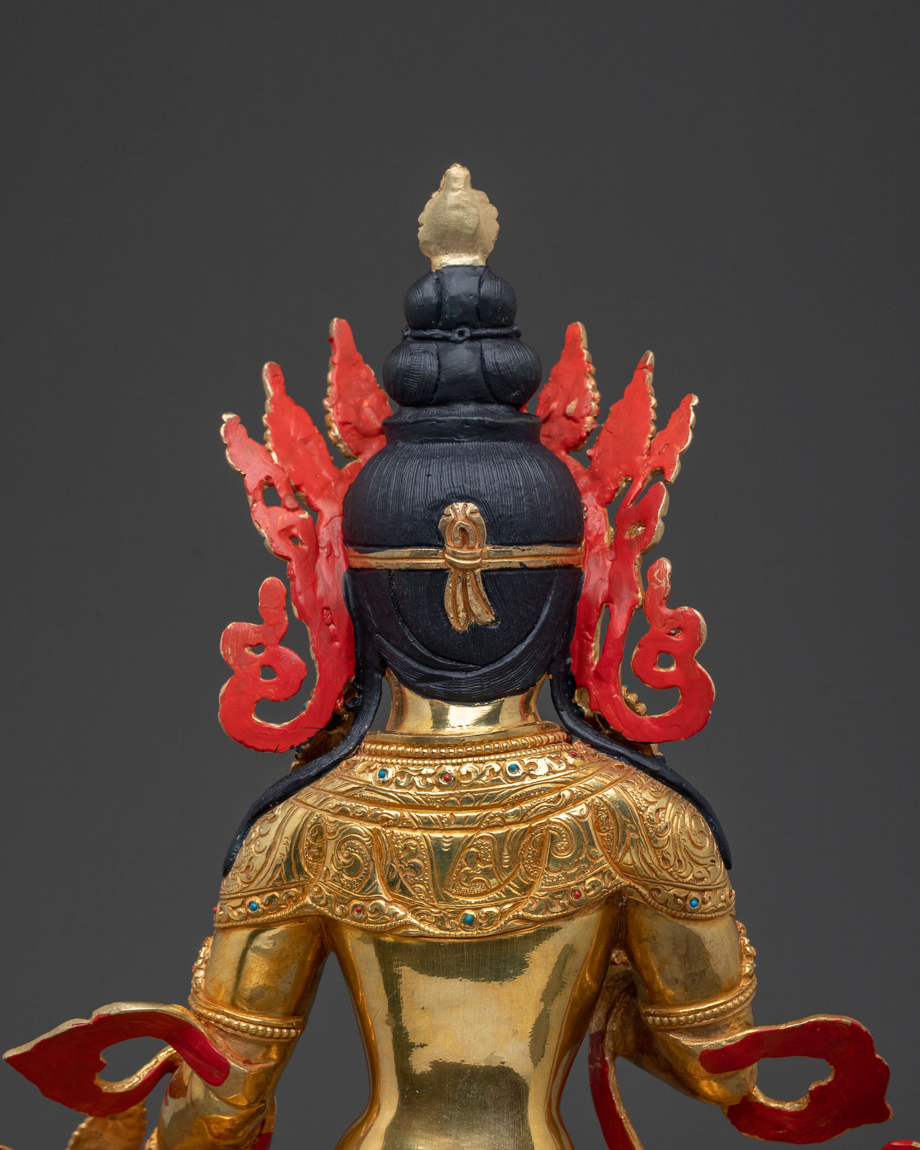 Kshitigarbha Statue | 24K Gold Gilded Buddhist Sculpture