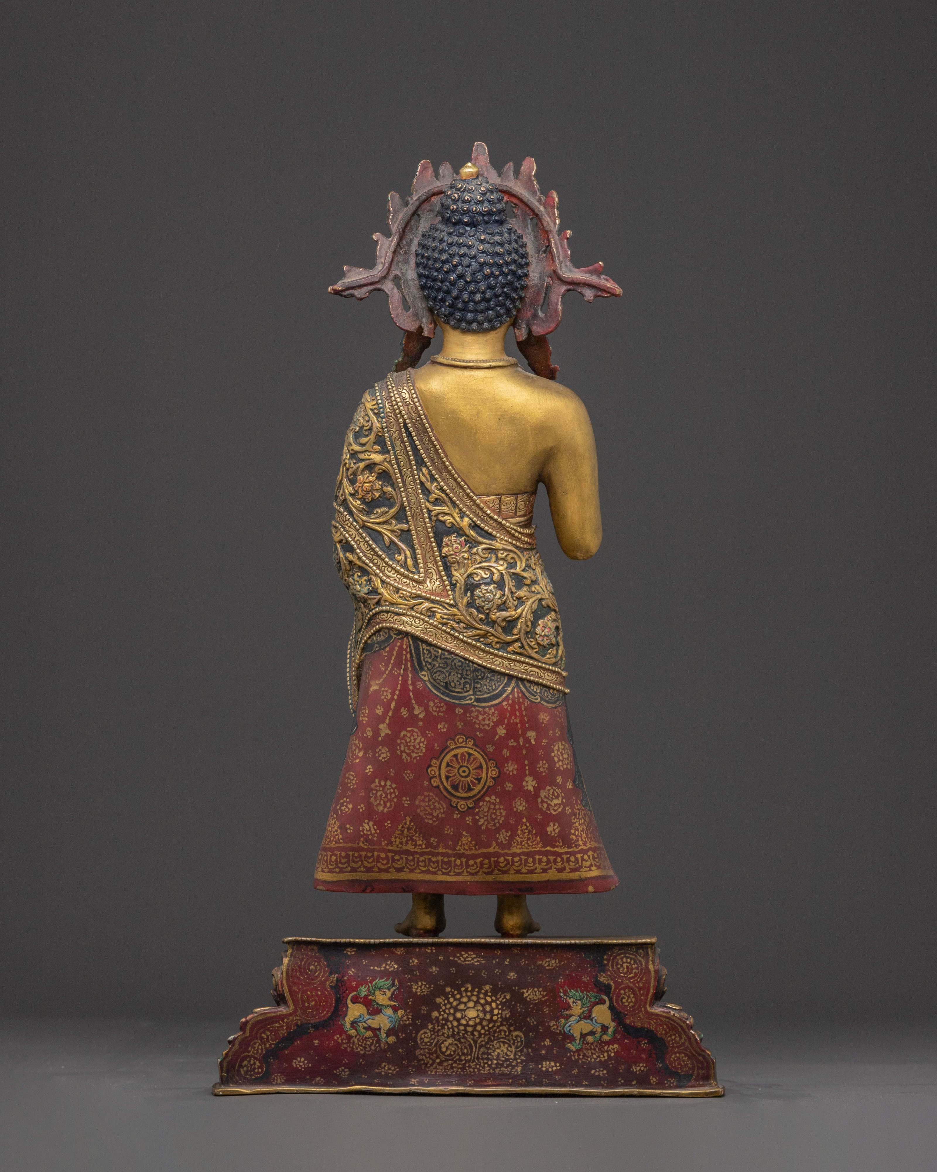 Buddha Dipankara Copper Statue – Hand-Painted Serenity