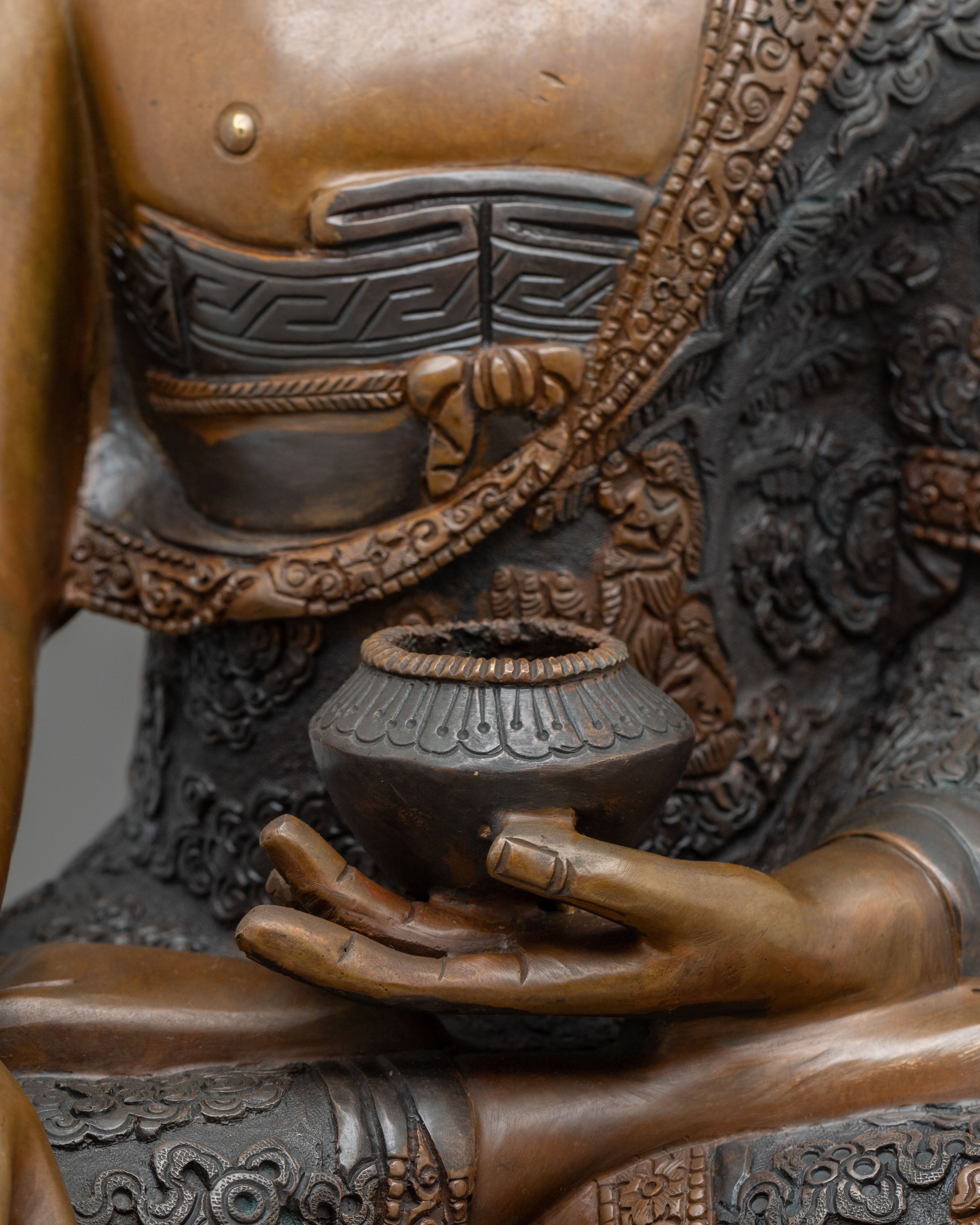 Shakyamuni Buddha Statue | Oxidized Figurine with Acrylic Painting