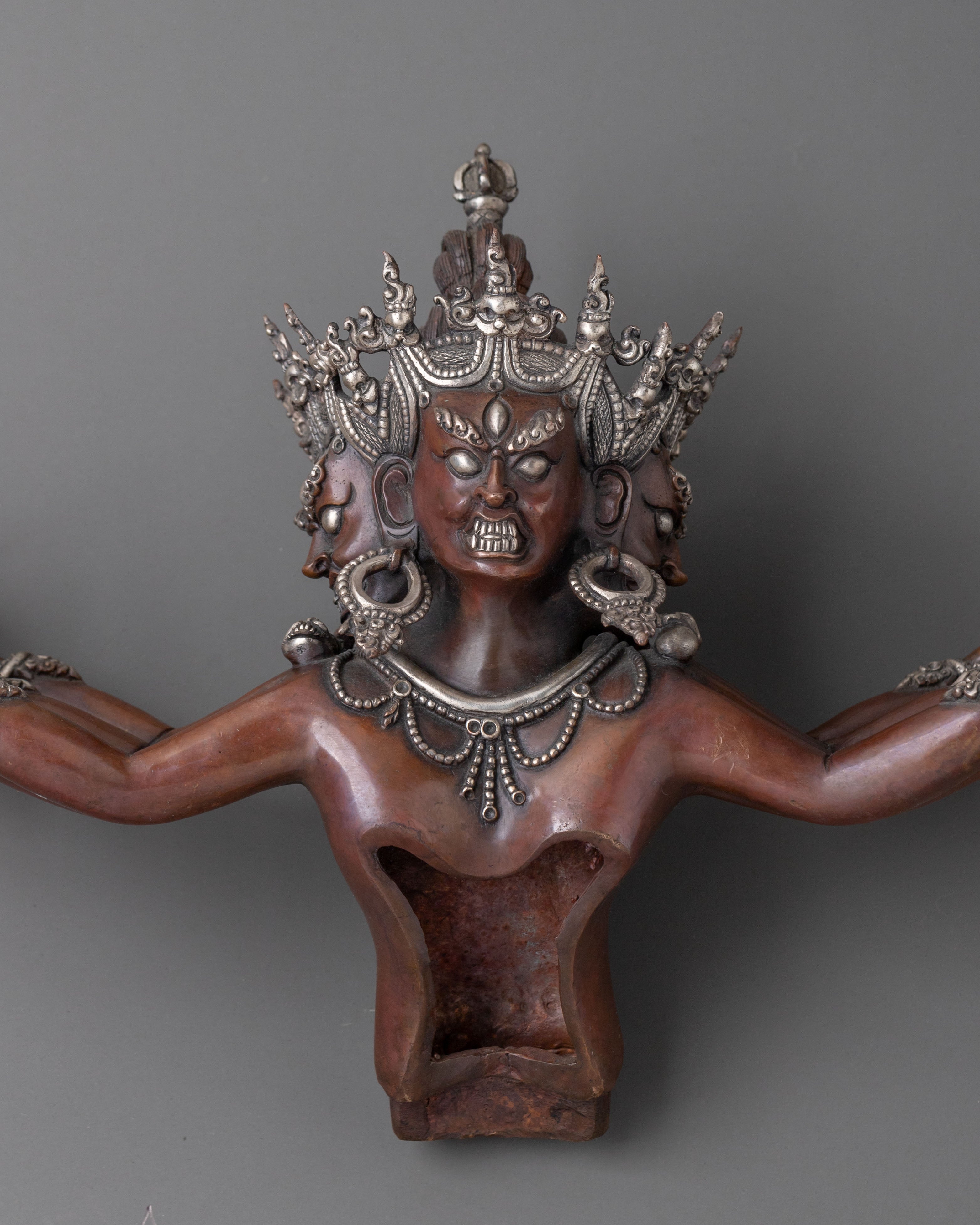 Kalachakra Handcrafted Statue | Silver-Plated Figurine