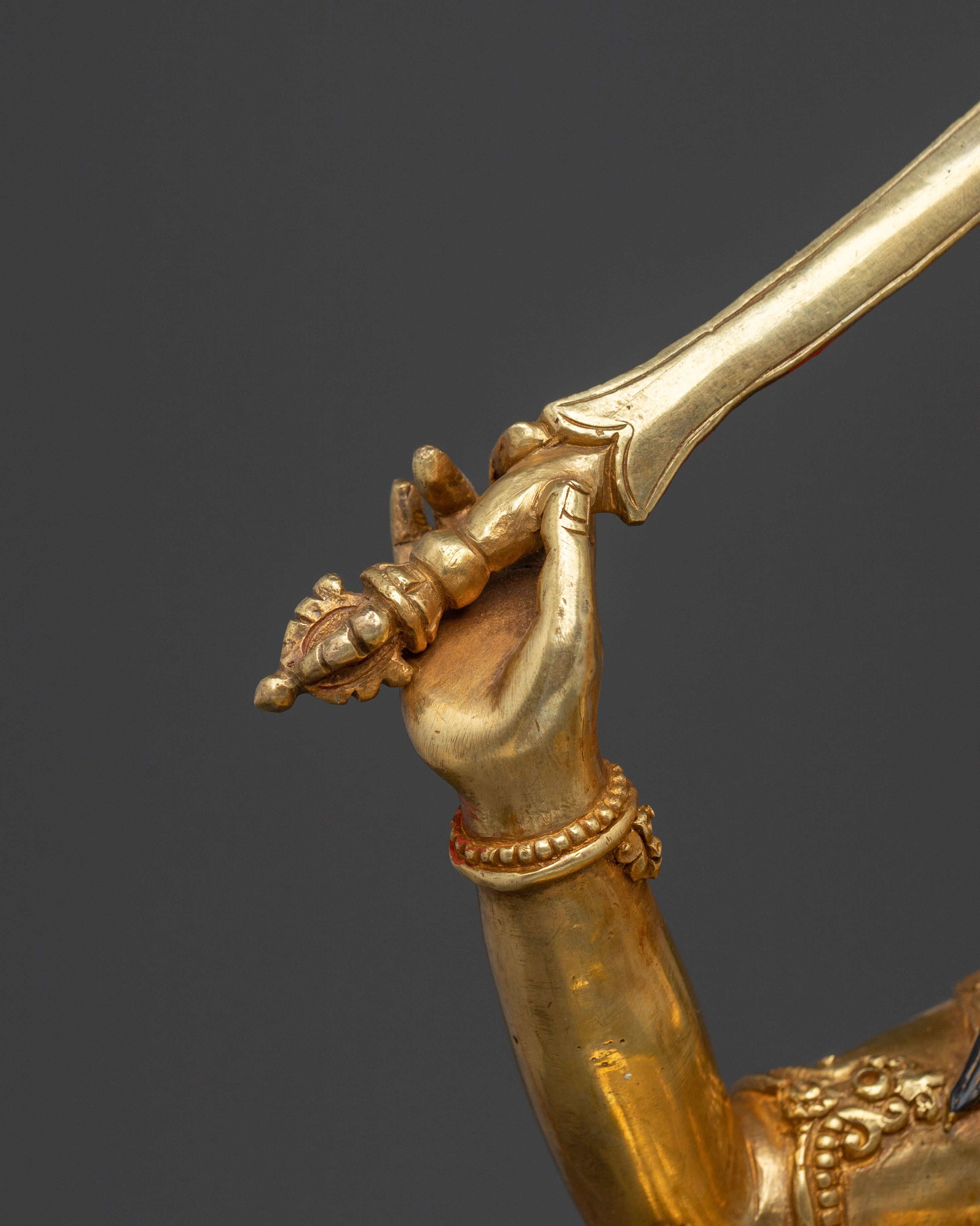 Wisdom Bodhisattva Manjushri Golden Figurine
