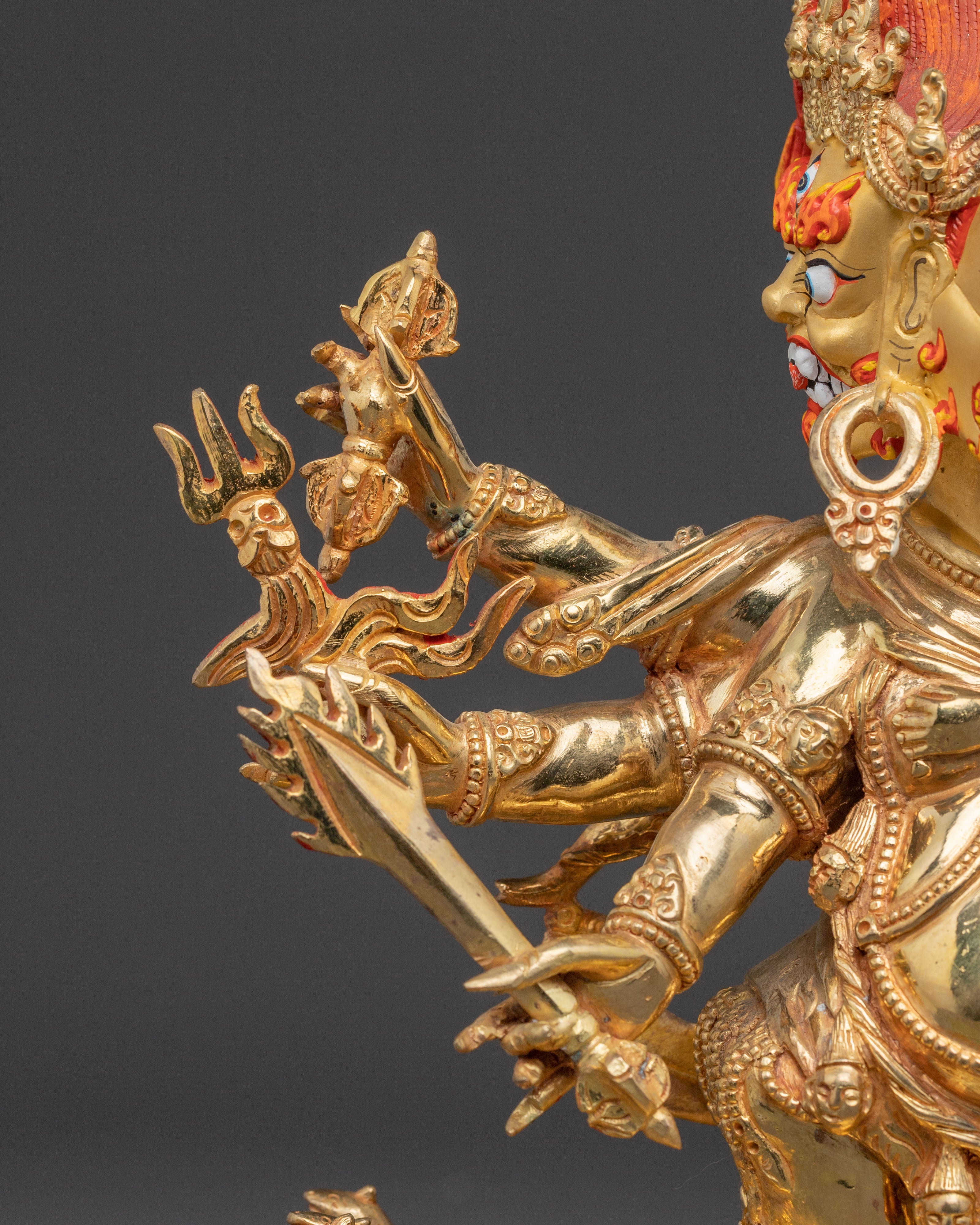 Hayagriva Dharma Guardian Statue - 24K Gold Gilded