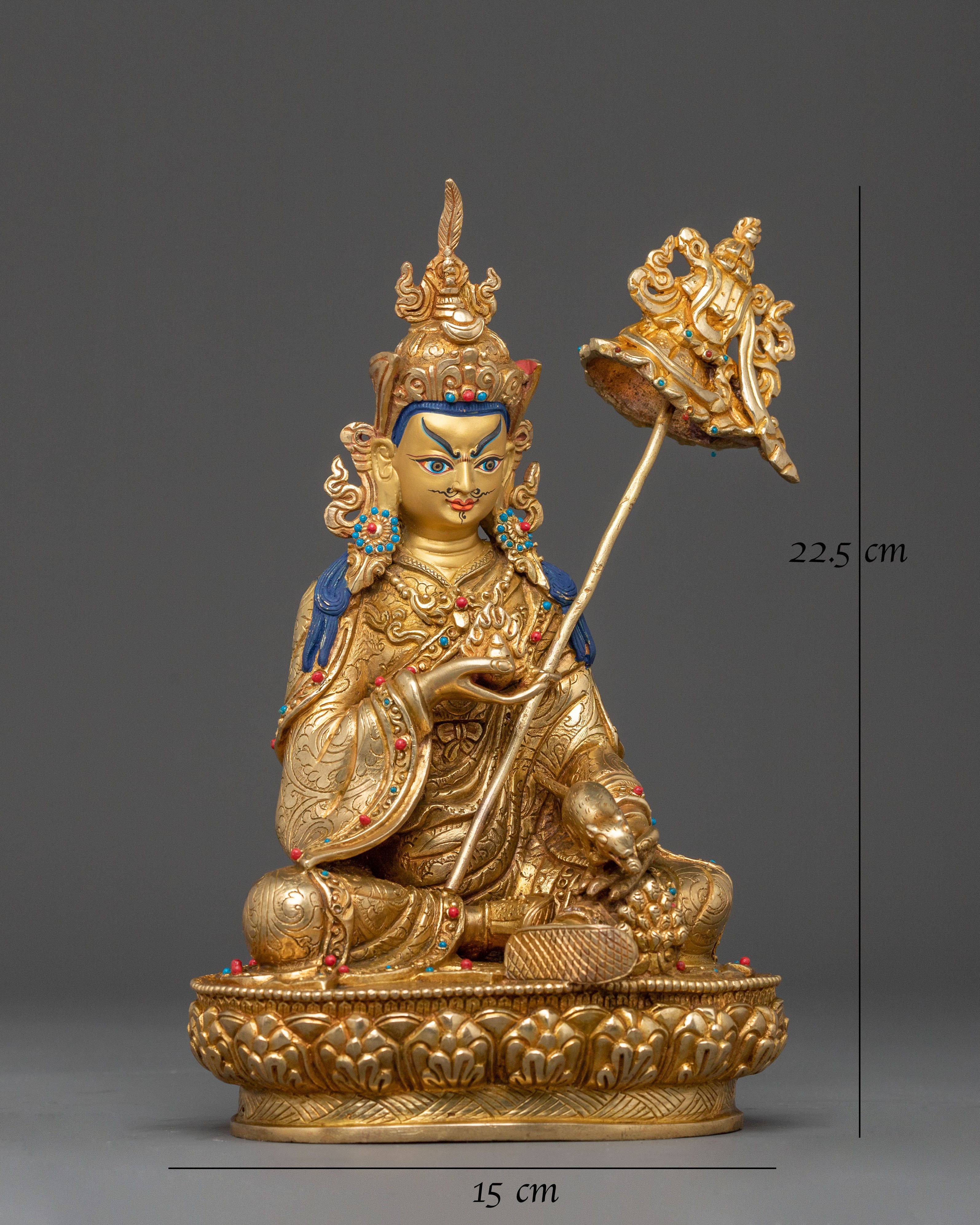 Guru Norla Buddhist Figurine with 24K Gold Gilding