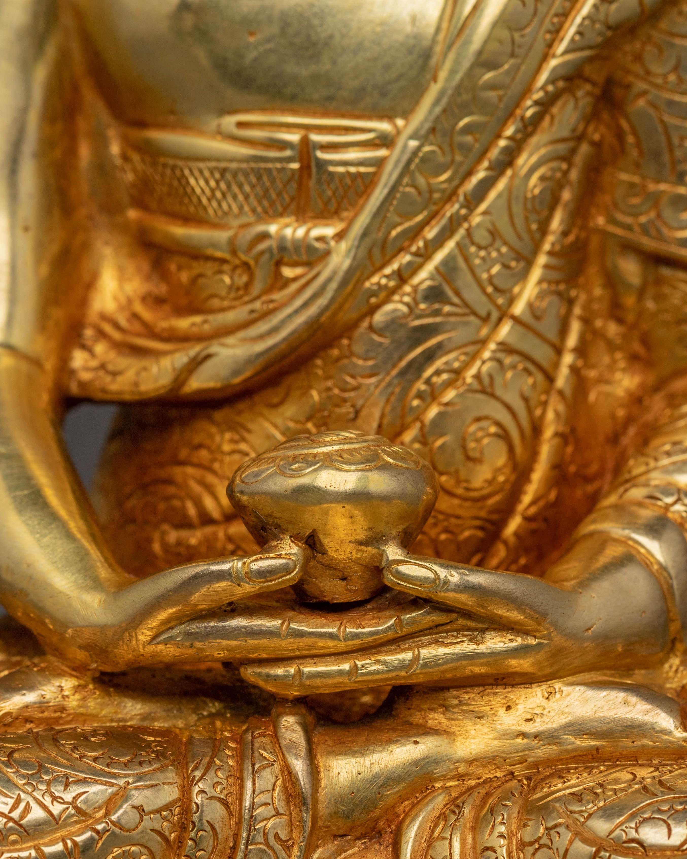 Amitabha Buddha 24K Gold Gilded Statue: Sacred Artistry