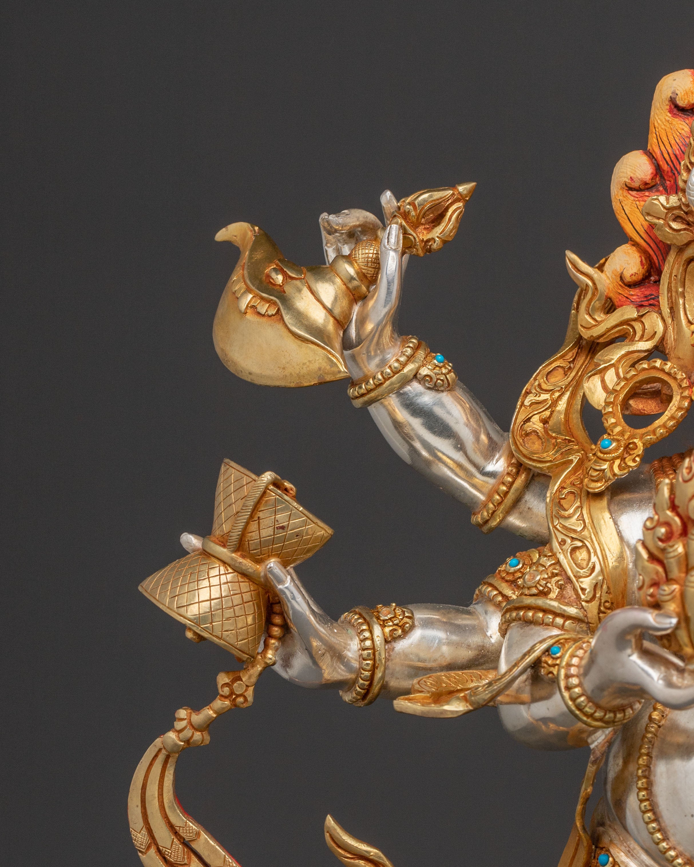 White Mahakala Statue Protector of Prosperity