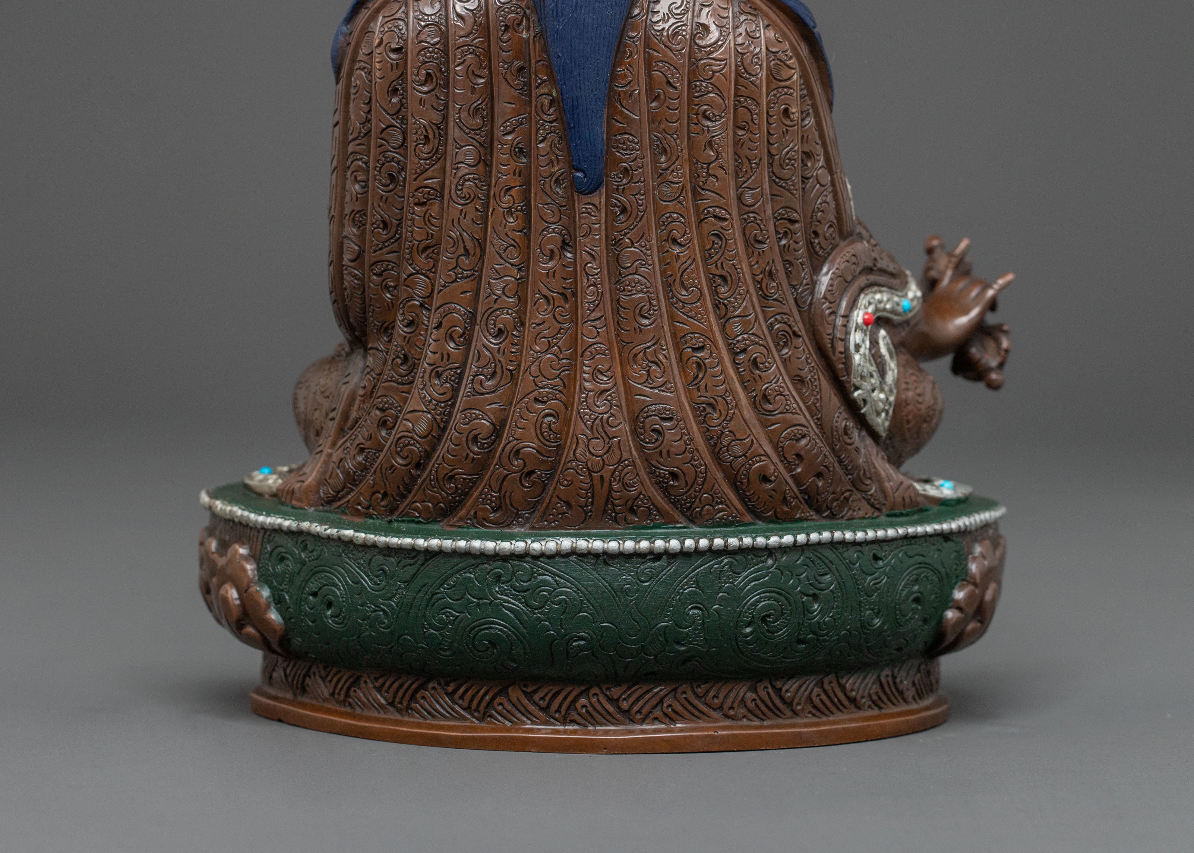 Guru Rinpoche Silver Plated Meditation Statue