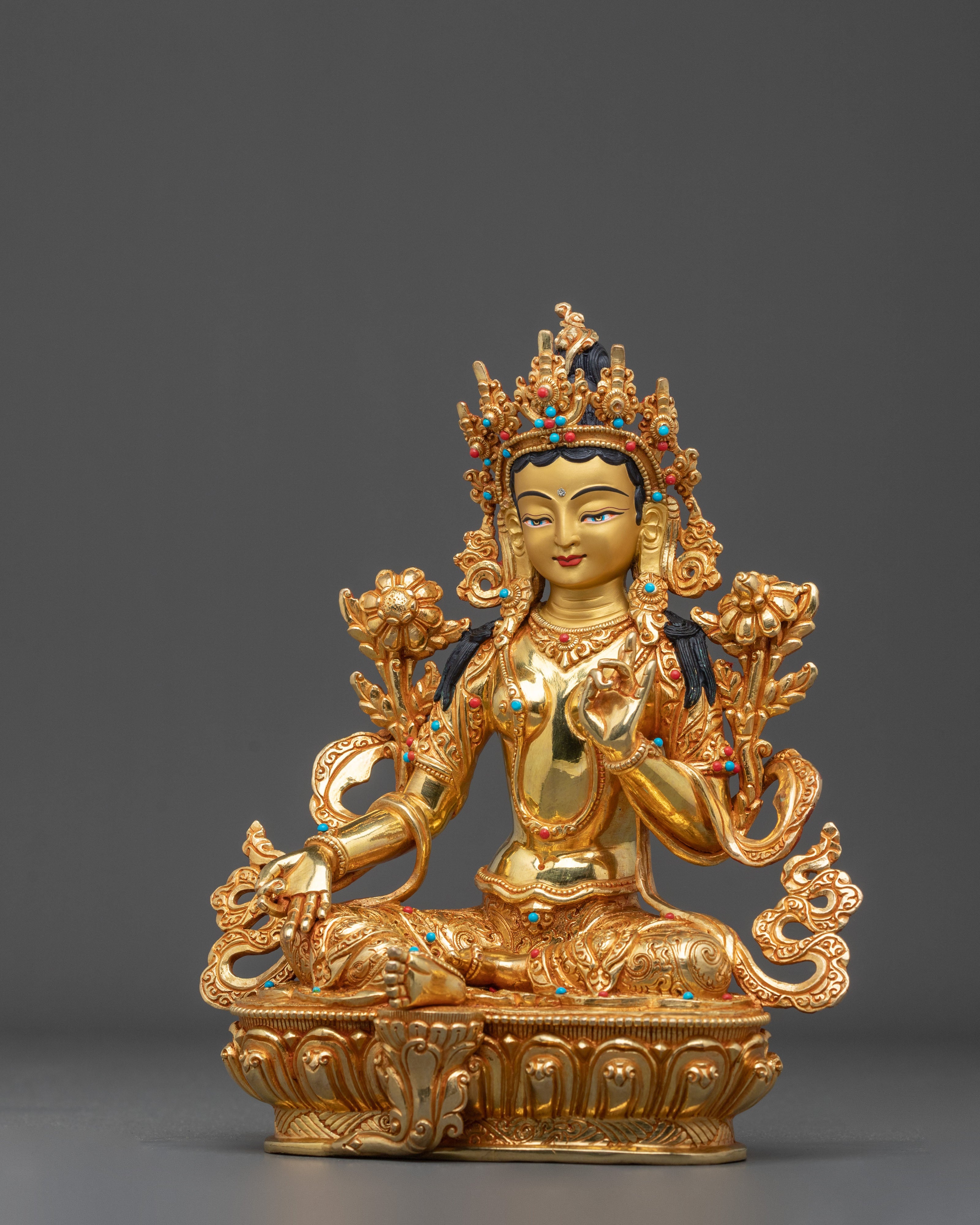 Green Tara Sculpture | Tibetan Buddhism Goddess