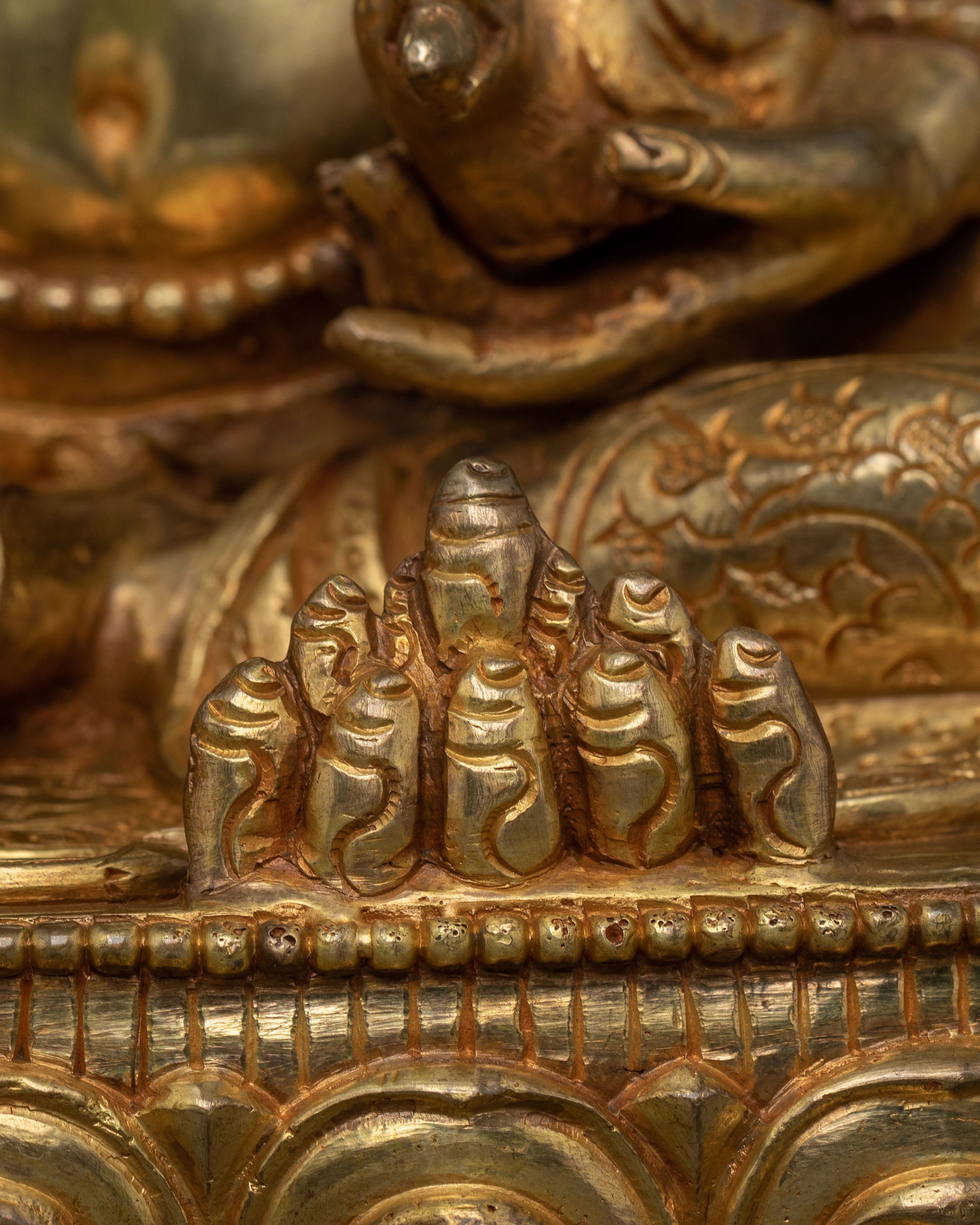 24K Gold Gilded Dzambhala Wealth Blessing Sculpture