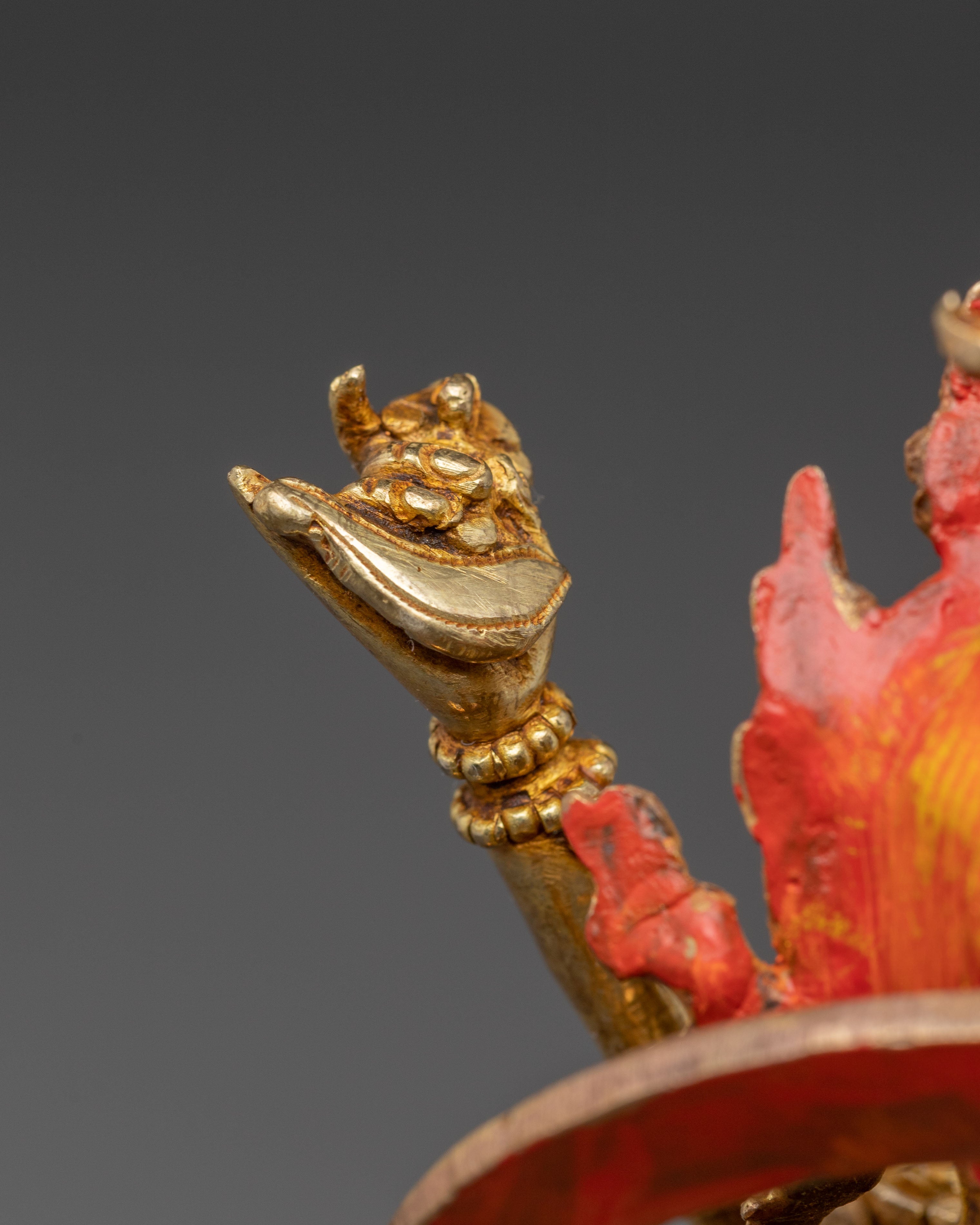 Chakrasamvara Handmade Golden Buddhist Statue | Tibetan Sculpture for Altar