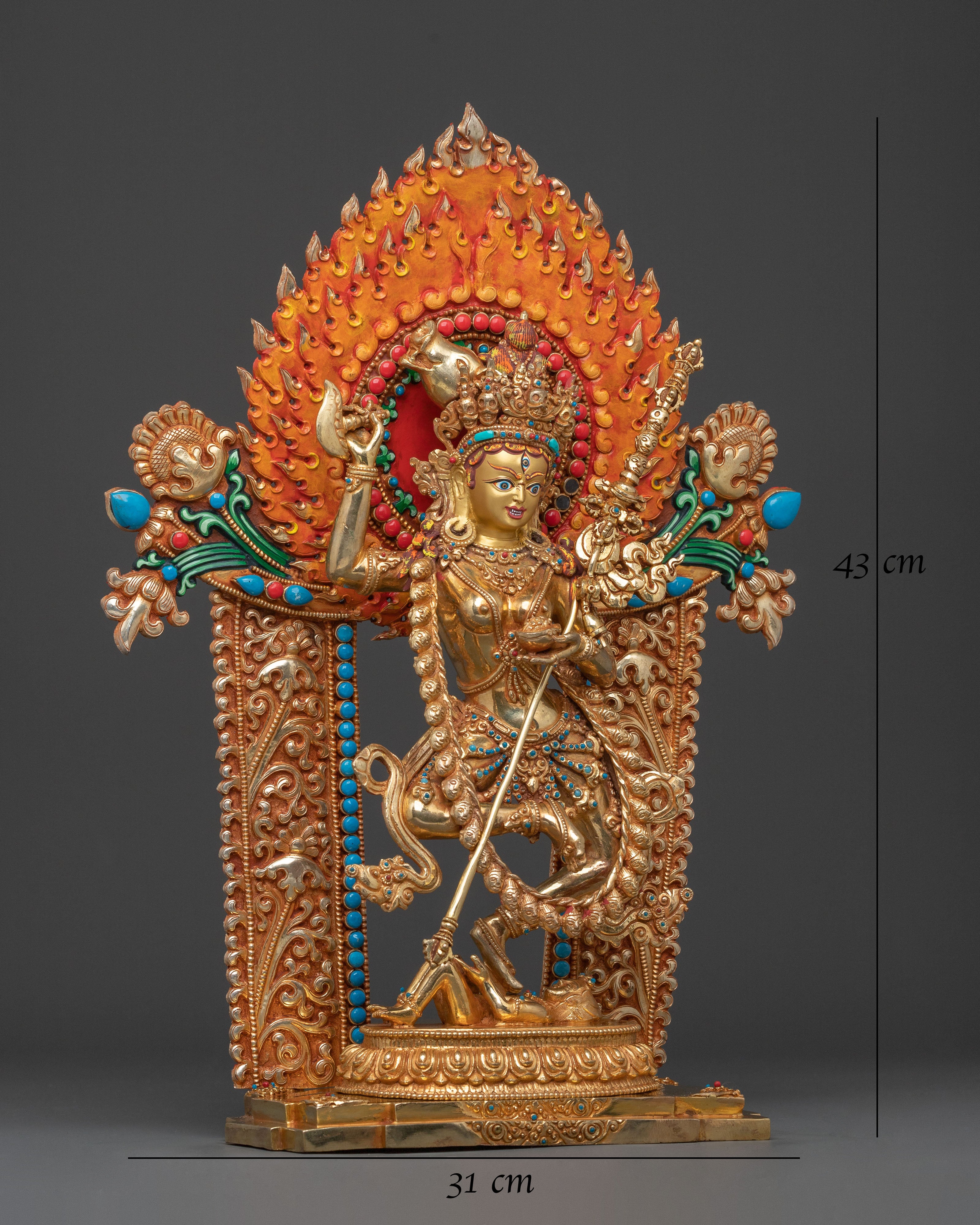 Dorje Phagmo Divine Sculpture: 24K Golden Figure