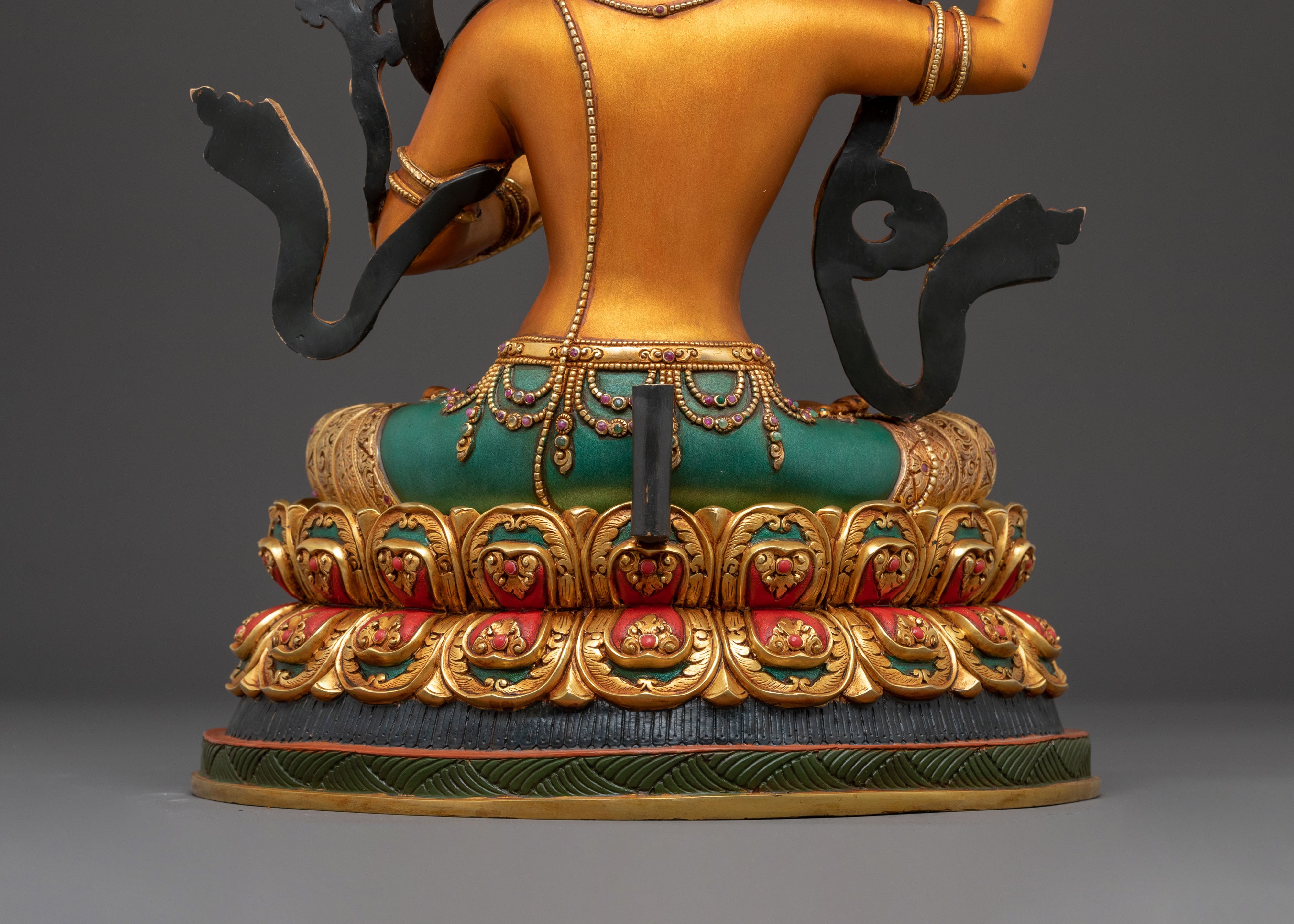Golden Manjushri Statue: Flame of Wisdom