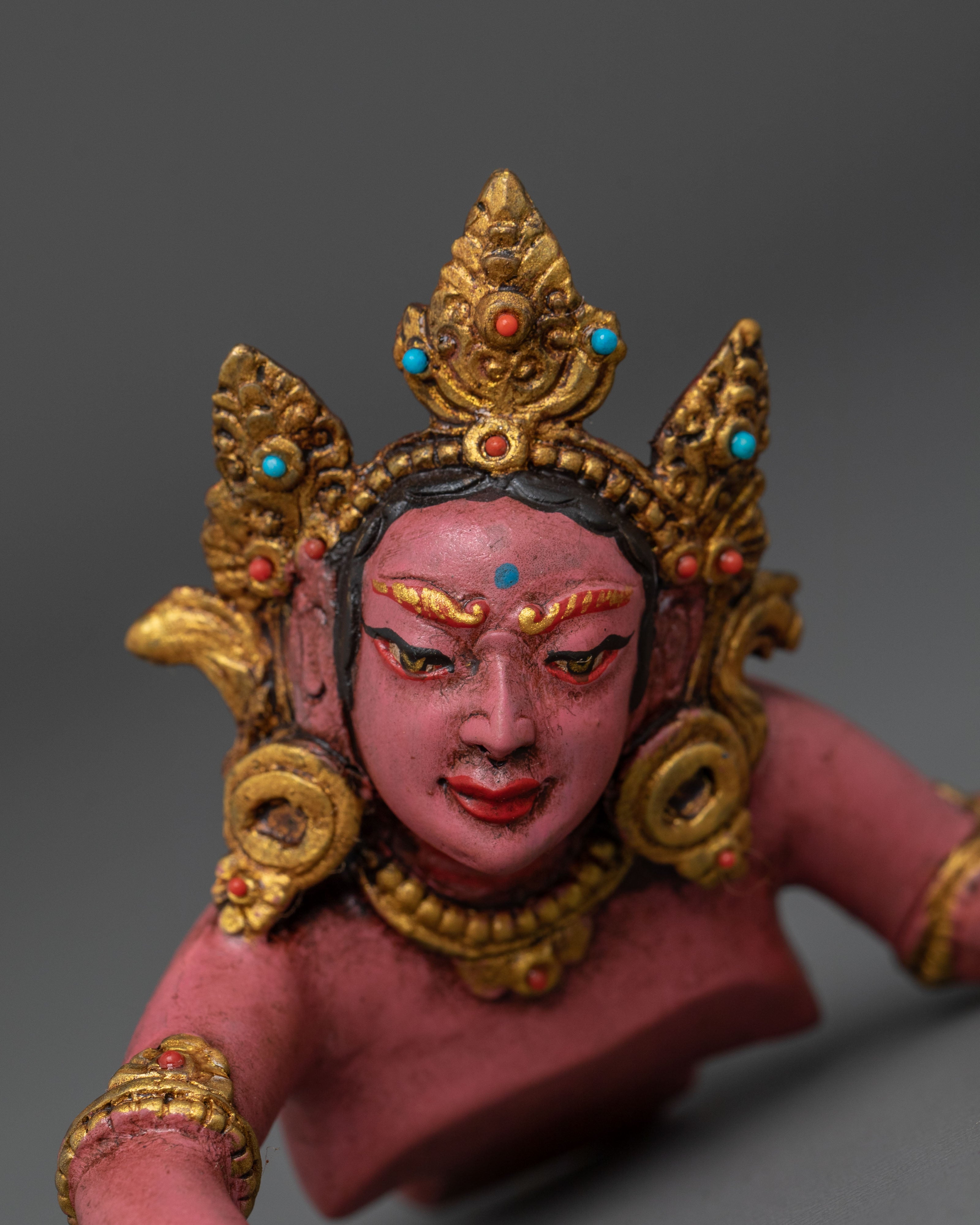 Red Dzambhala Statue | Tibetan Buddhist Deity