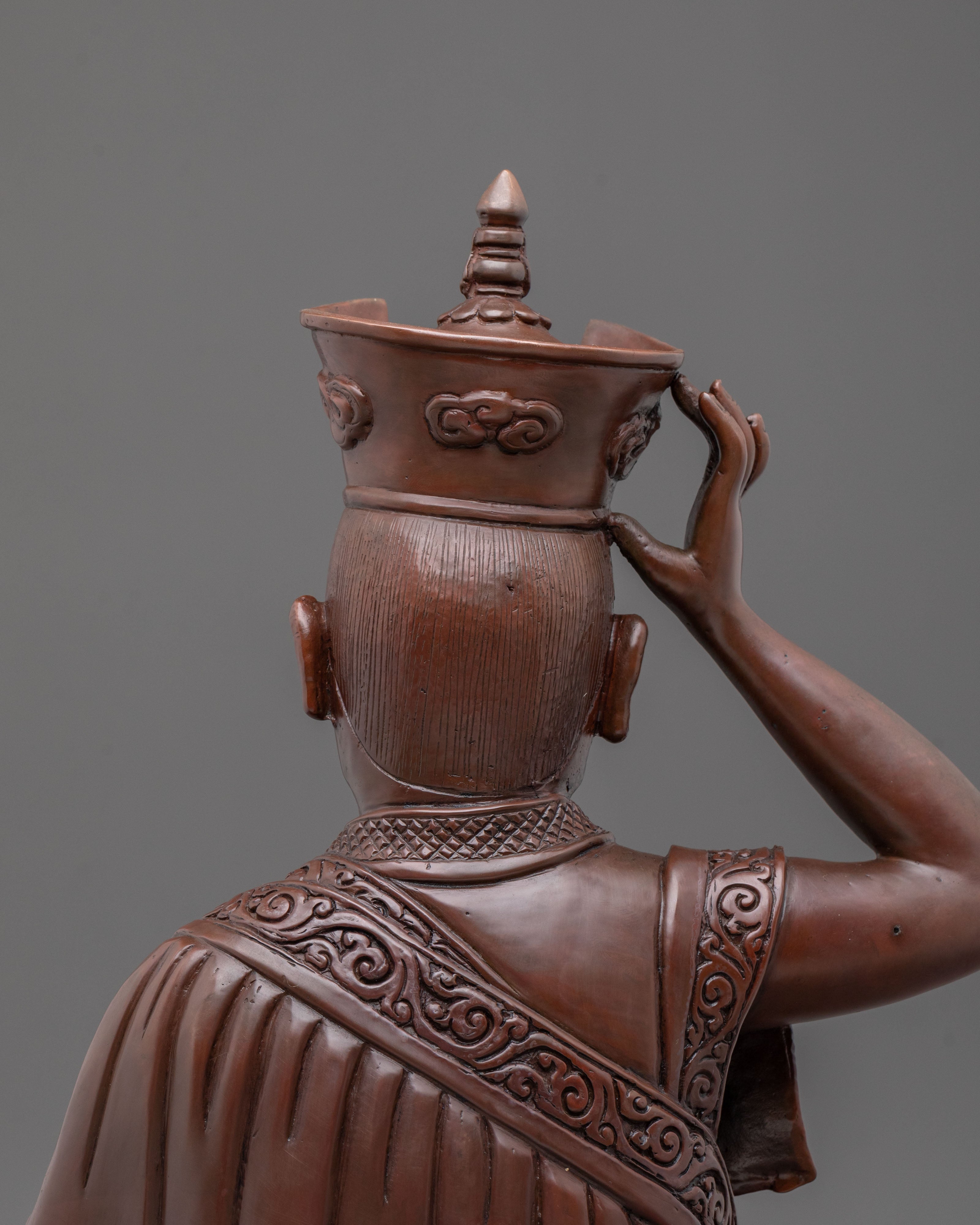 Karmapa Oxidized Sculpture: Sacred Buddhist Decor