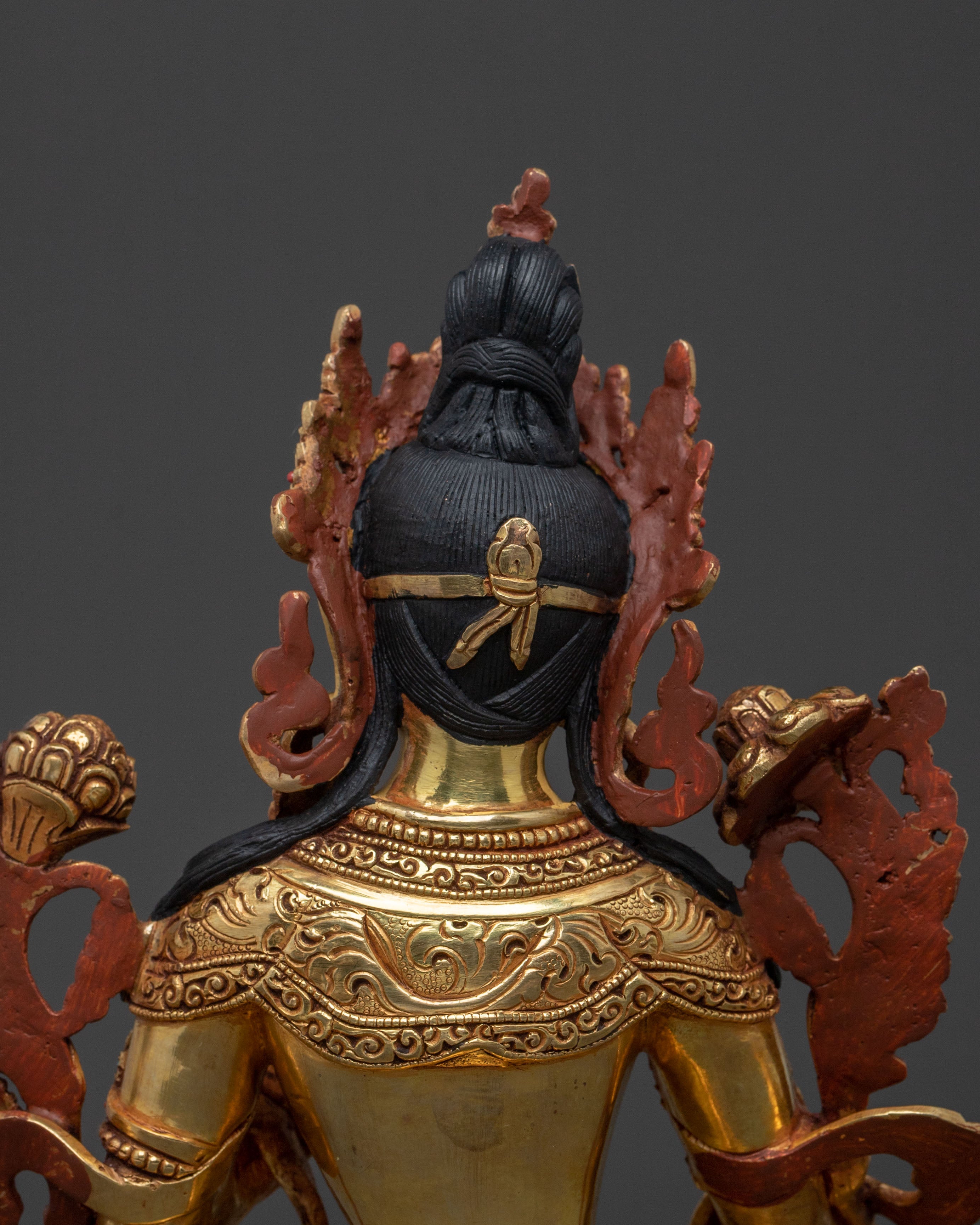 White Tara Figure: 24K Gold Gilded for Spiritual Decor