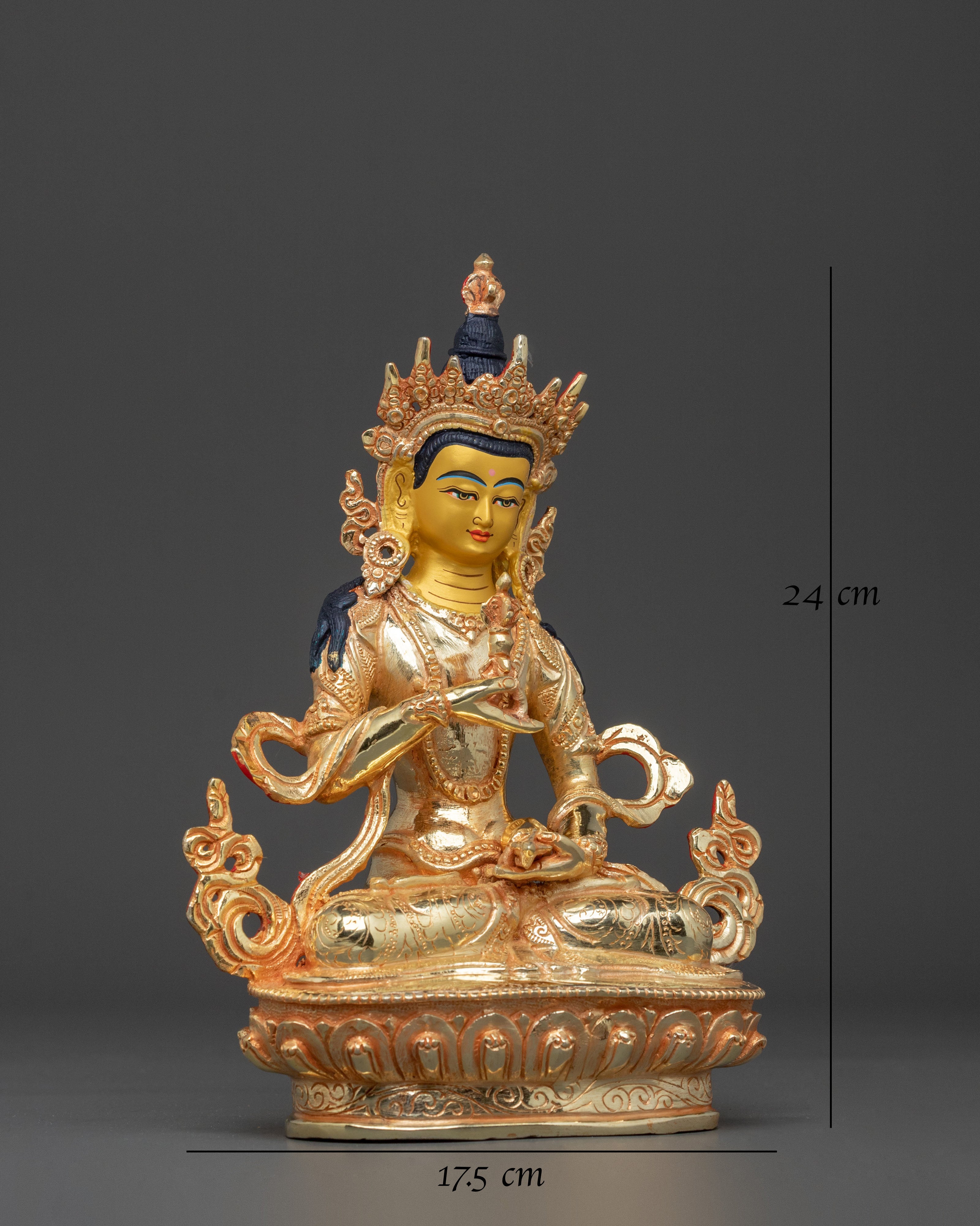 Hand Carved Vajrasattva Copper Statue | Buddhist Decor