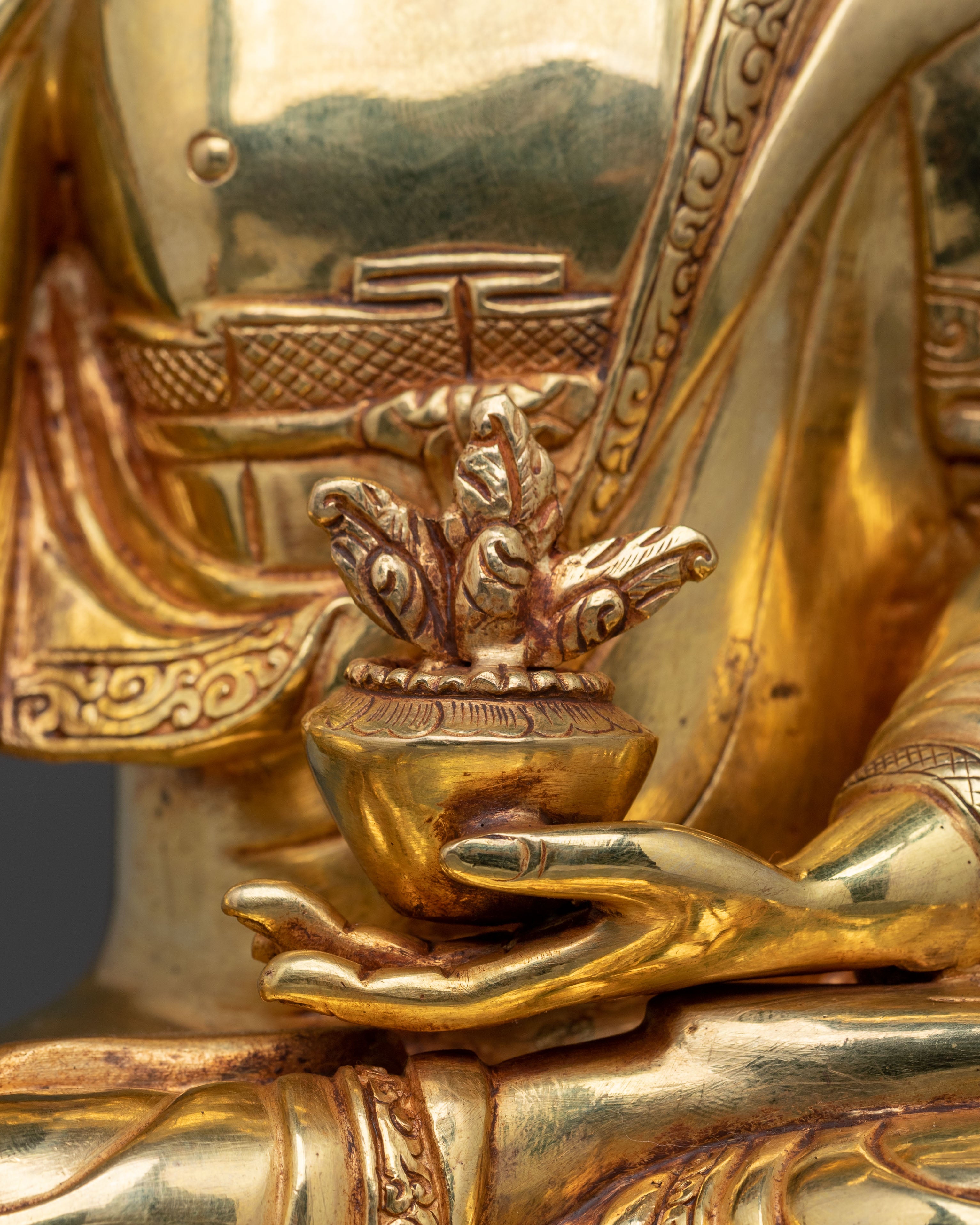 Medicine Buddha Serenity Sculpture | 24K Gold Gilded