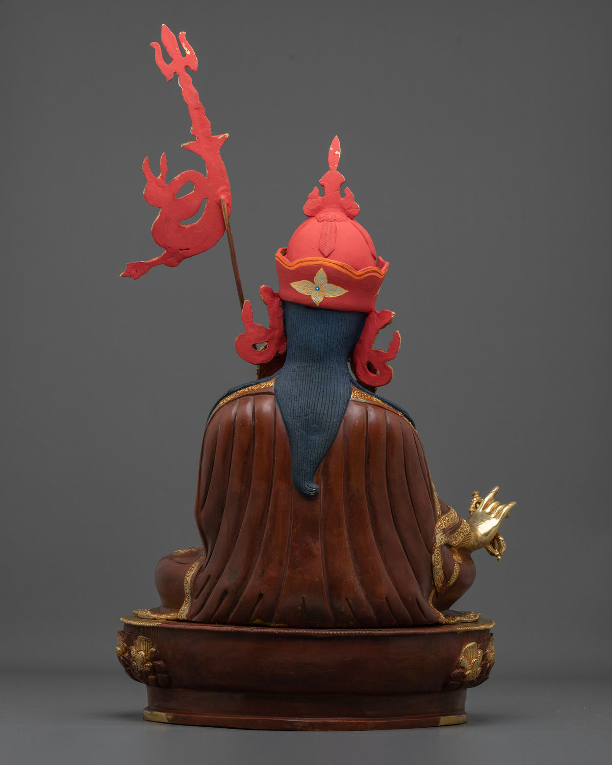 Guru Rinpoche 24K Gold-Coated Statue | Tibetan Guru Figurine