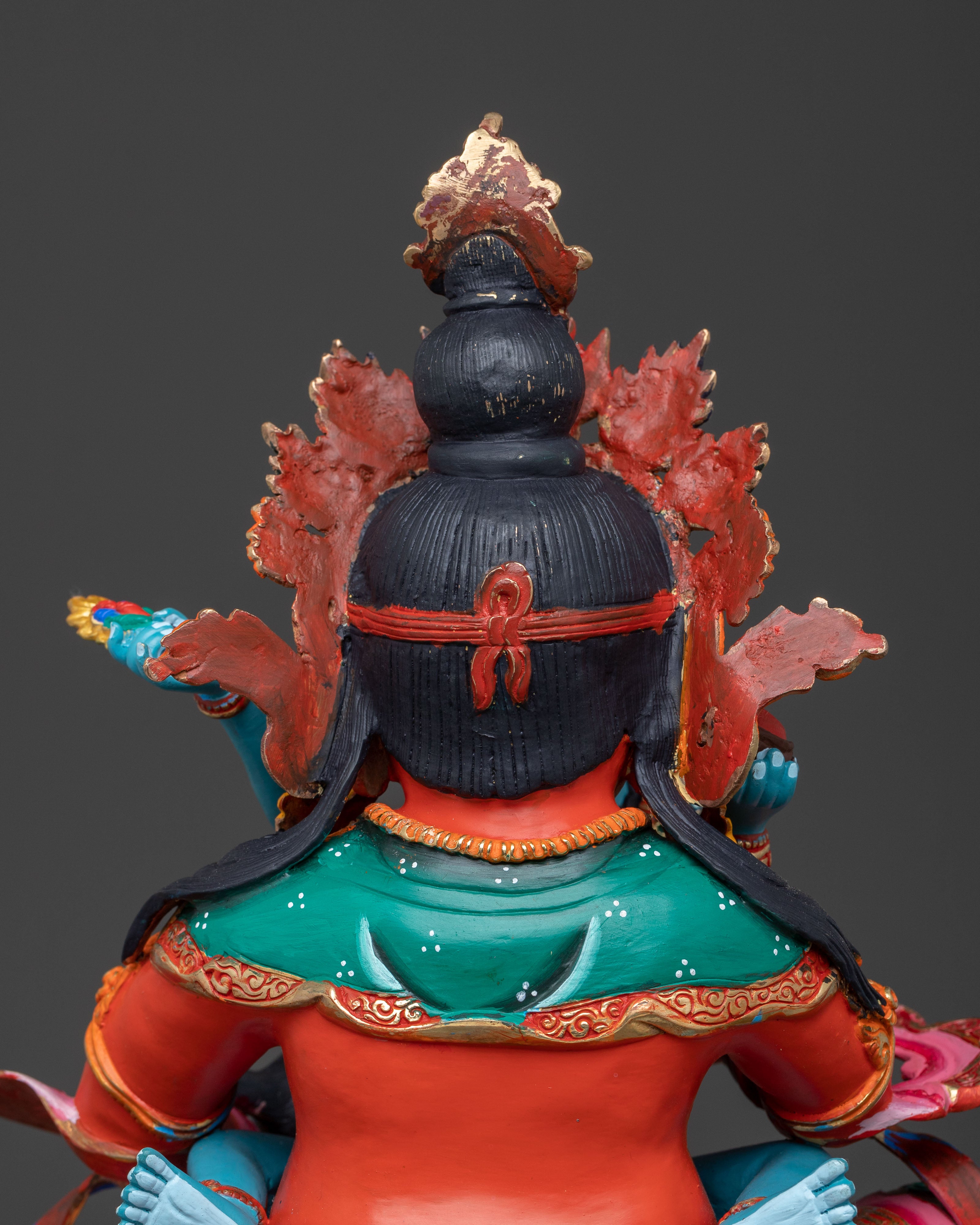 Red Dzambhala Sacred Idol | Buddhist Deity of Wealth and Abundance