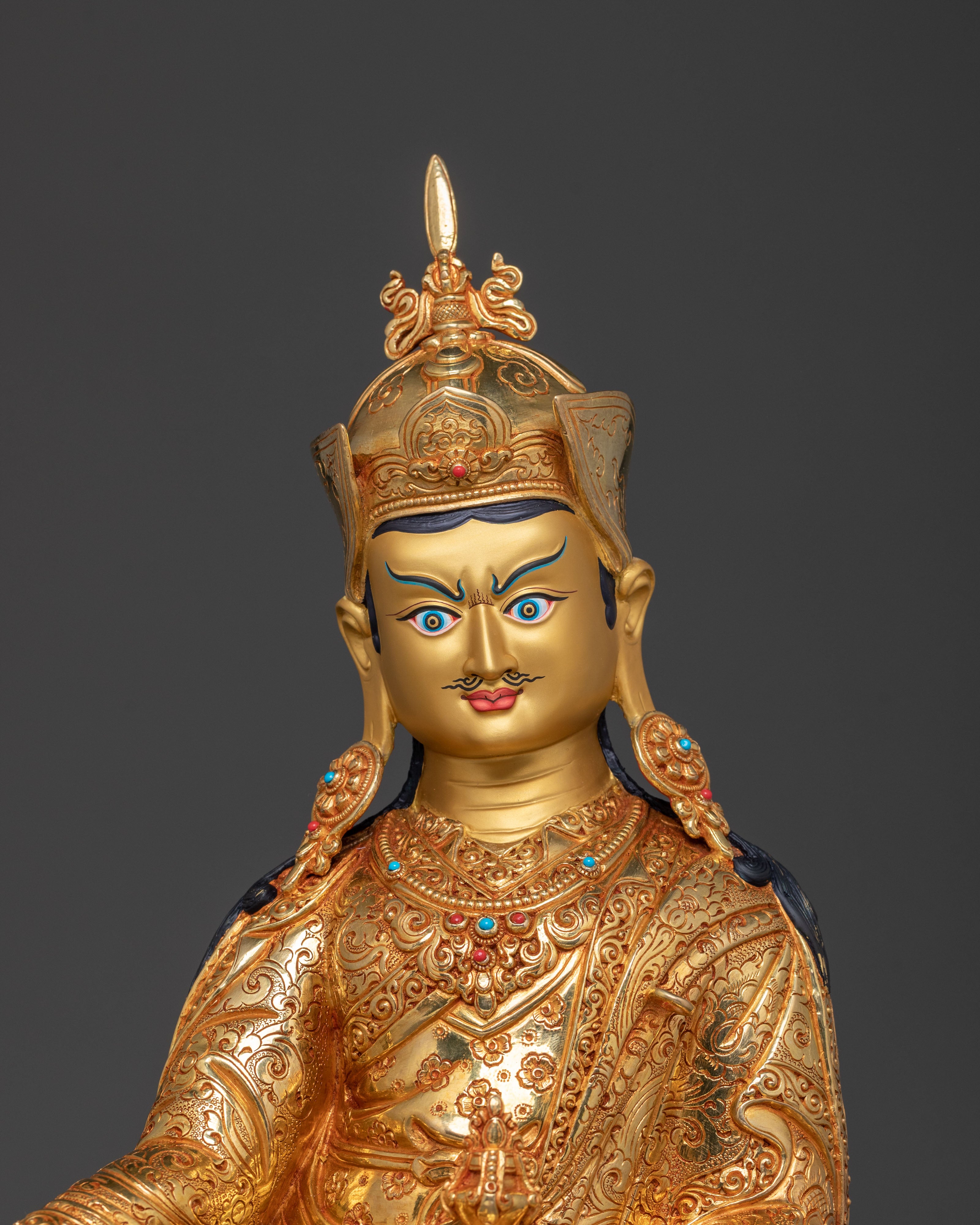 Himalayan Guru Padmasambhava Statue | 24K Gold Glided
