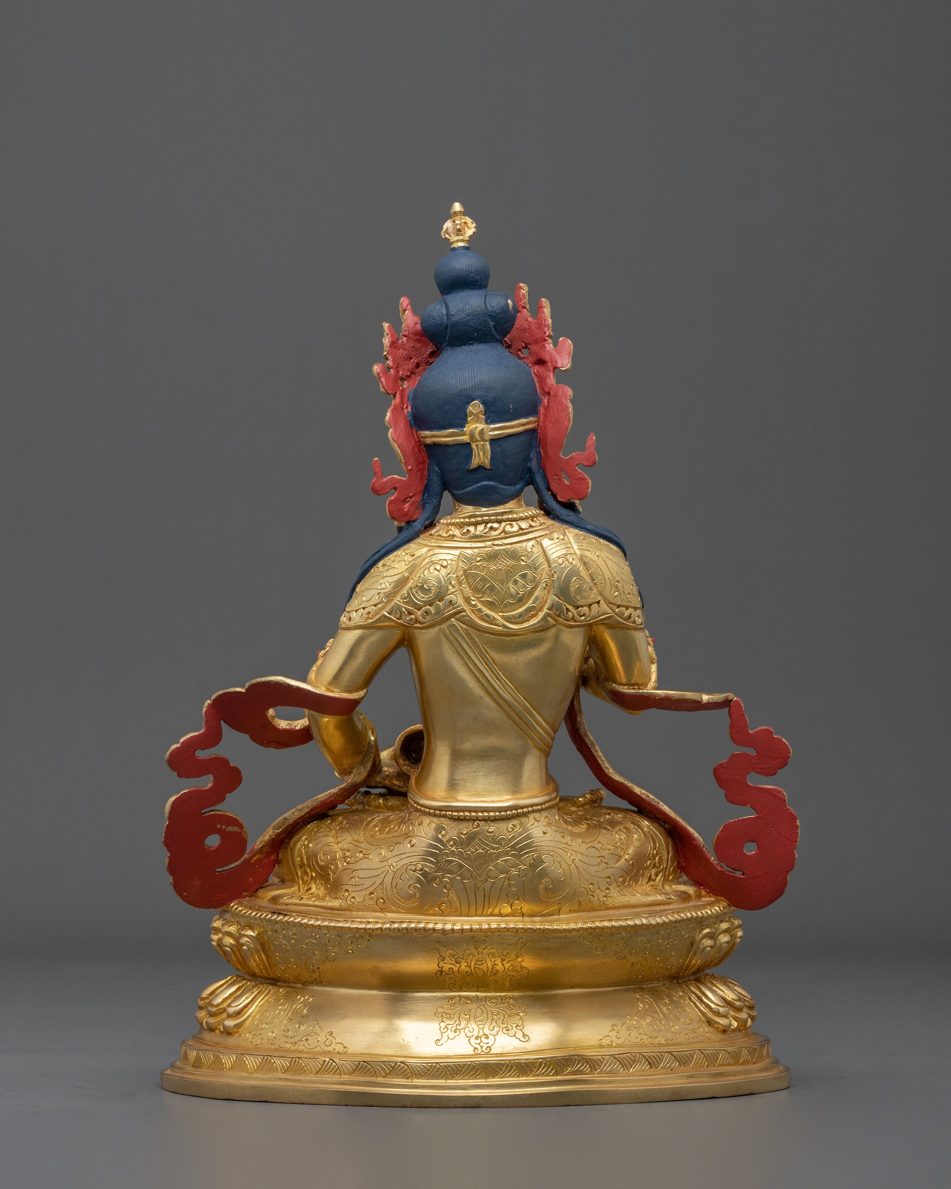 Hand-Crafted Vajrasattva 24K Gold Gilded Statue | Tibetan Deity