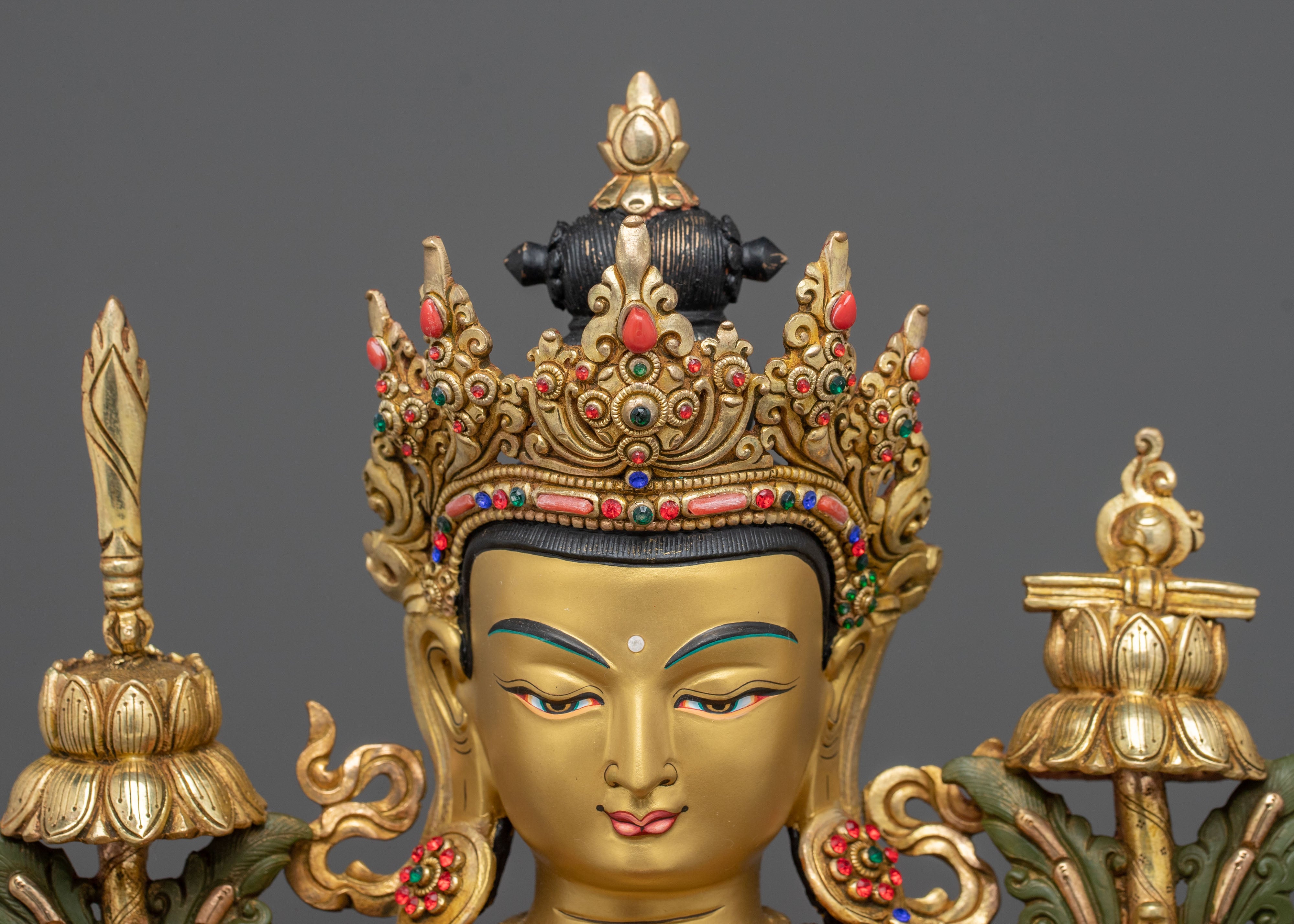 Simhanada Manjushri Statue | Radiant Wisdom Deity