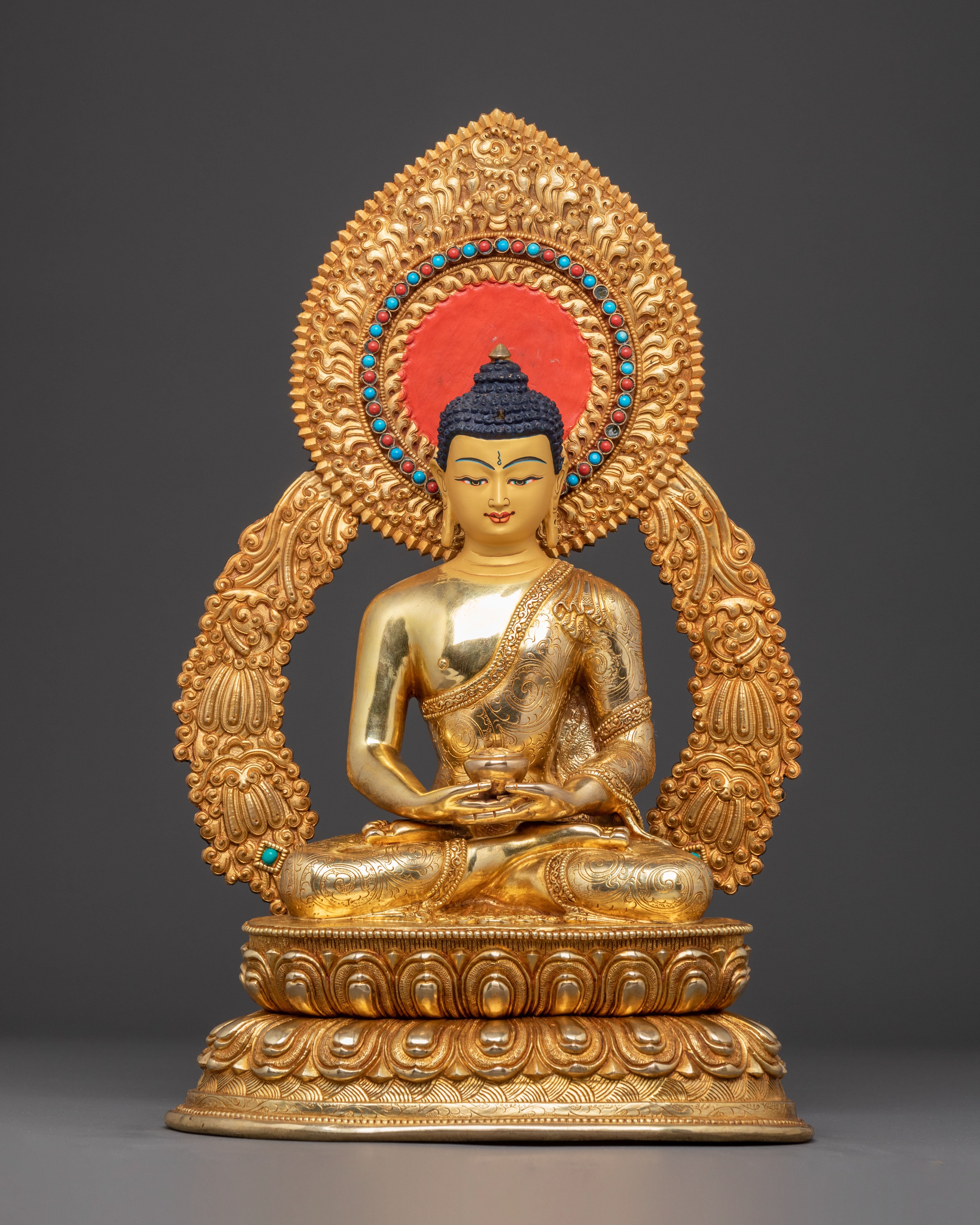 Handmade Amitabha Golden Statue: The Great 48 Vows