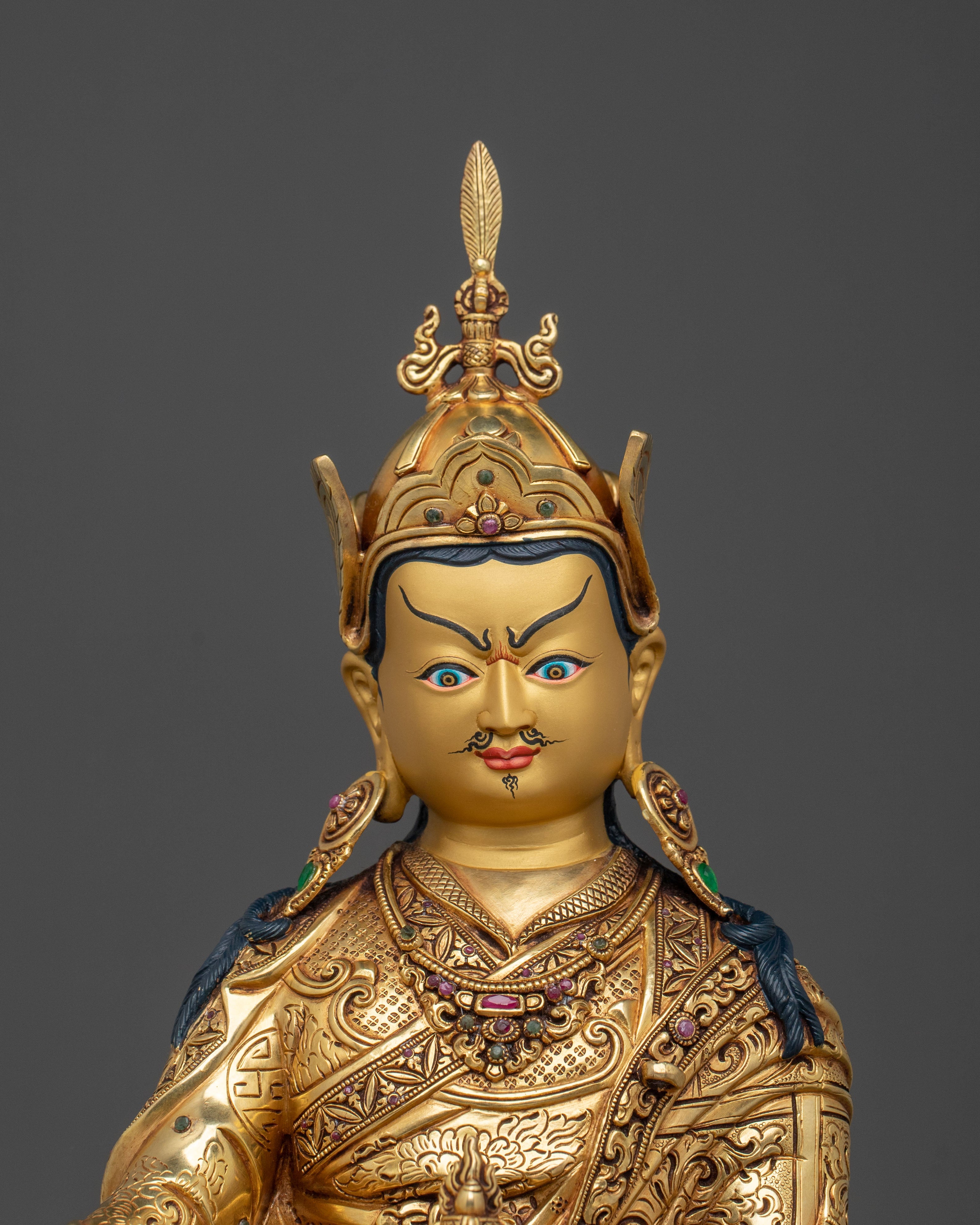 Guru Rinpoche Enlightenment Statue: Buddhist Altar Decoration