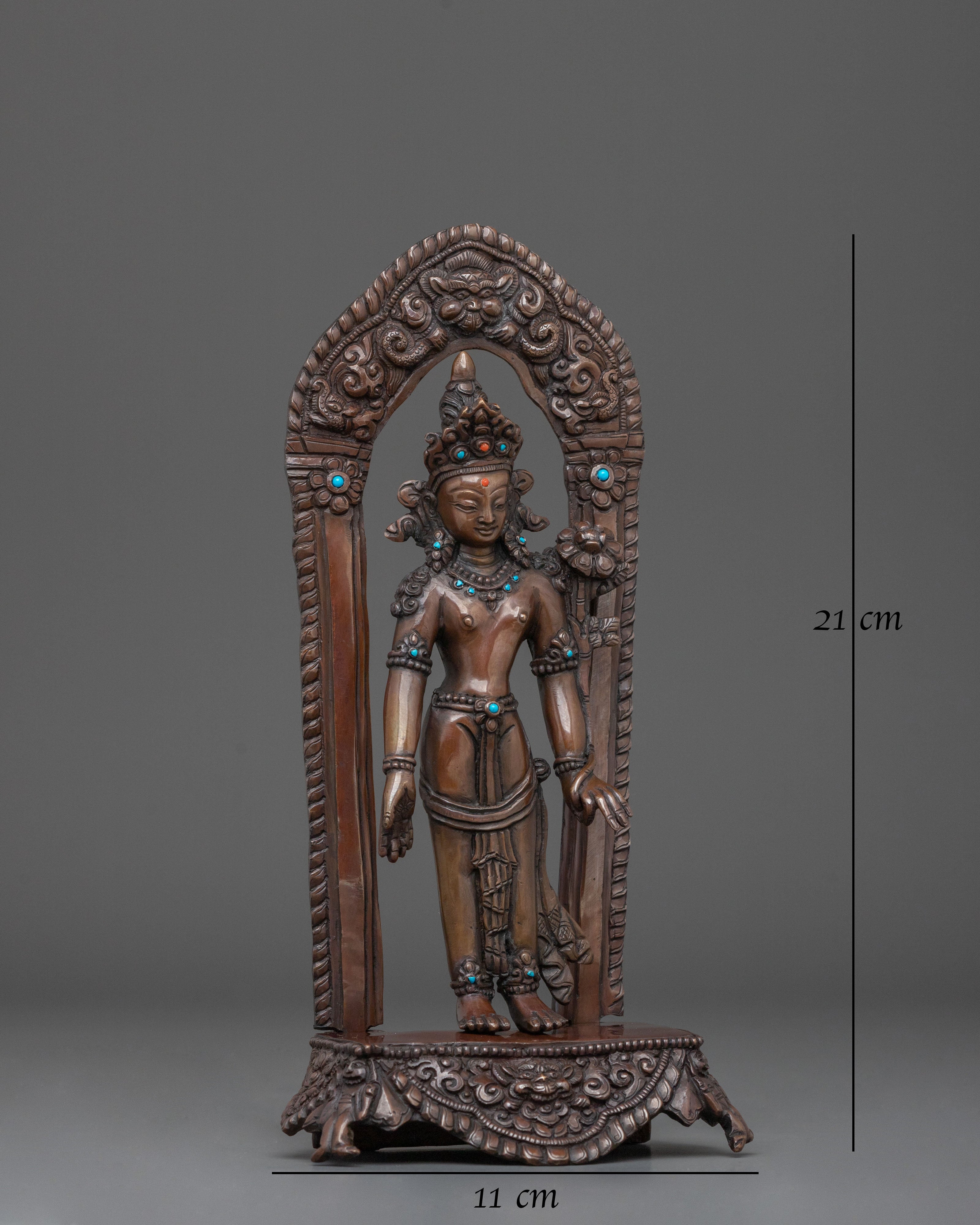 Padmapani Sacred Sculpture | Oxidized Copper Body