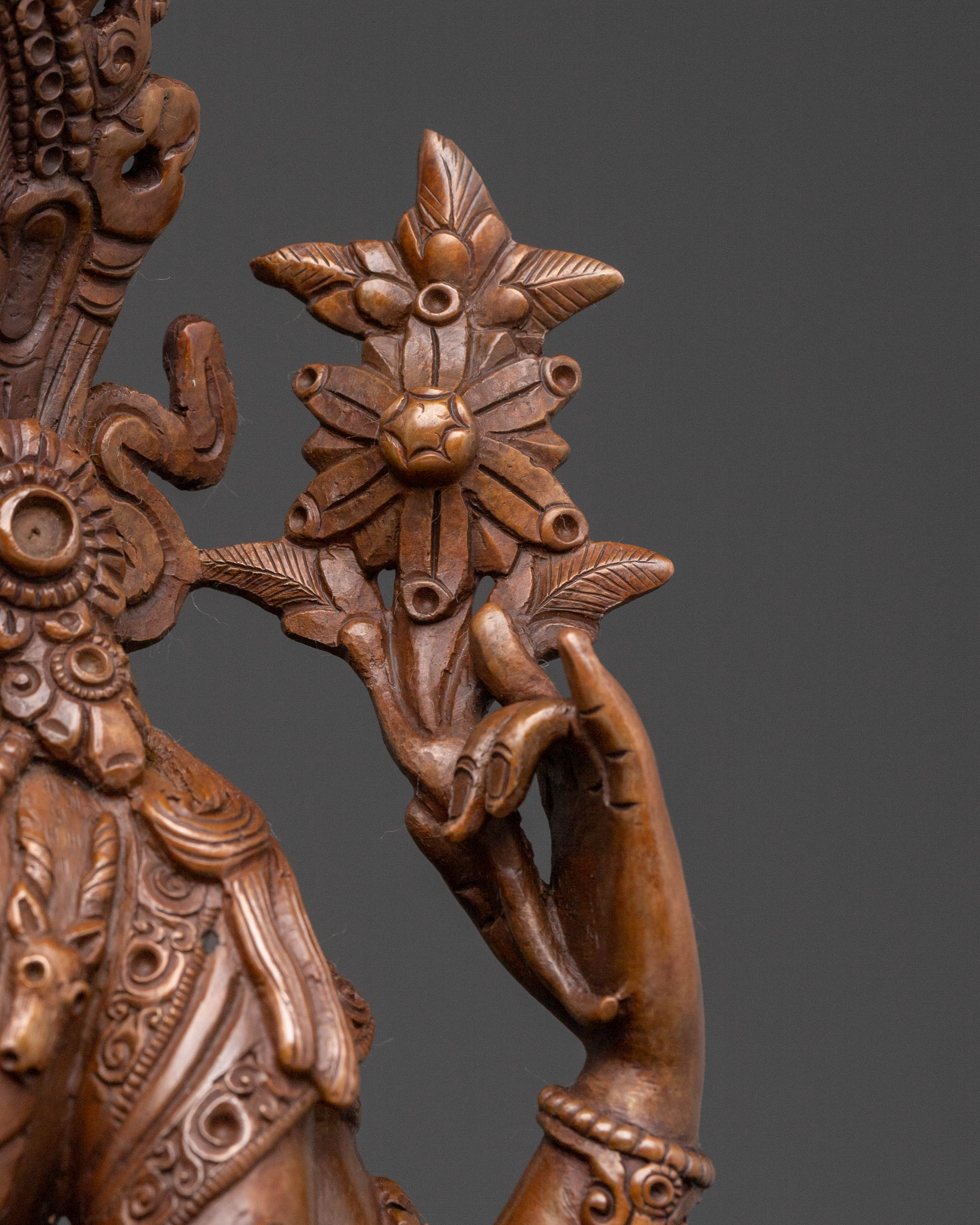 Bodhisattva Chenrezig Statue for Protection – Oxidized Copper Artistry
