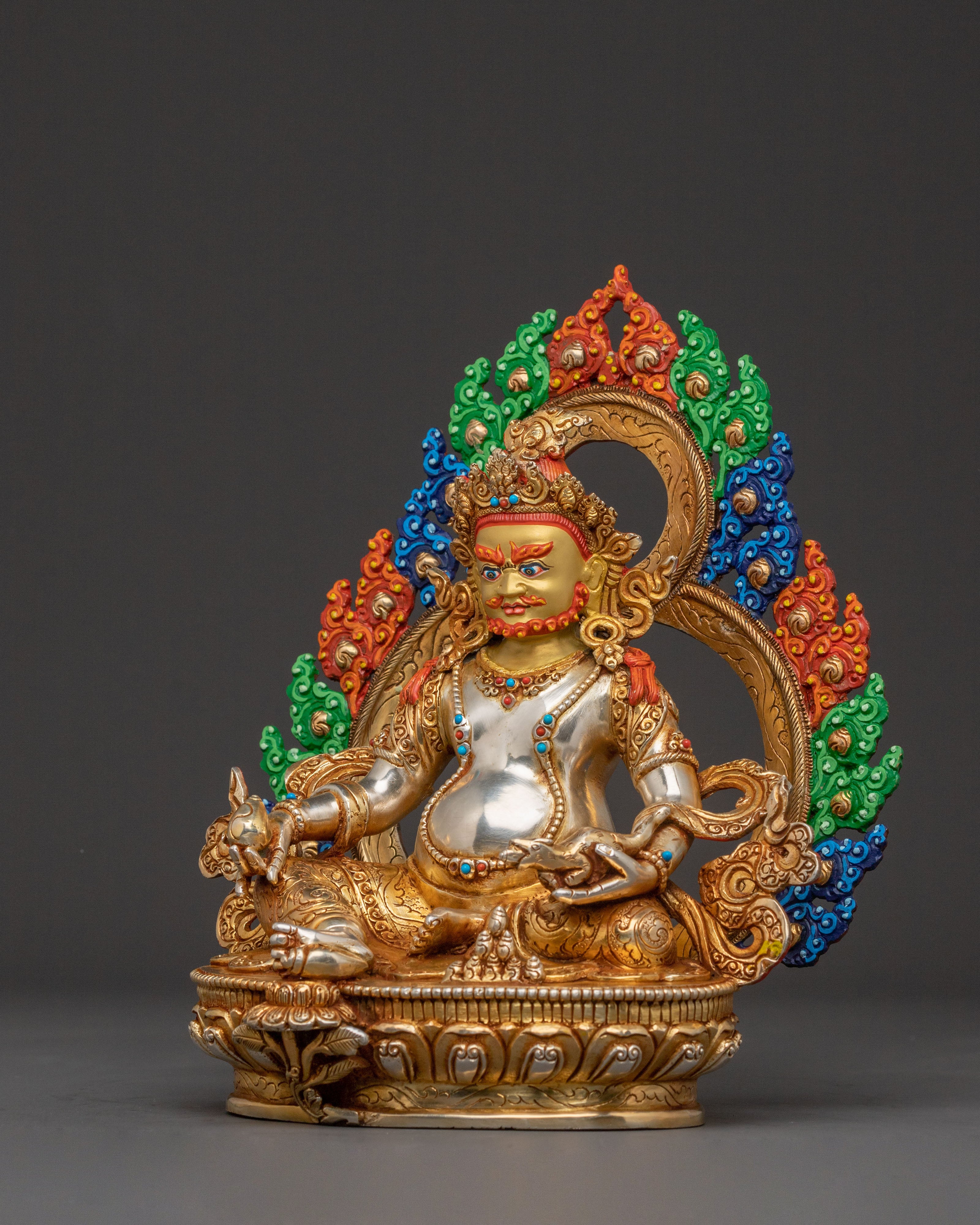 Prosperity Icon Dzambhala Statue | Handcrafted Gold Gilded Statue
