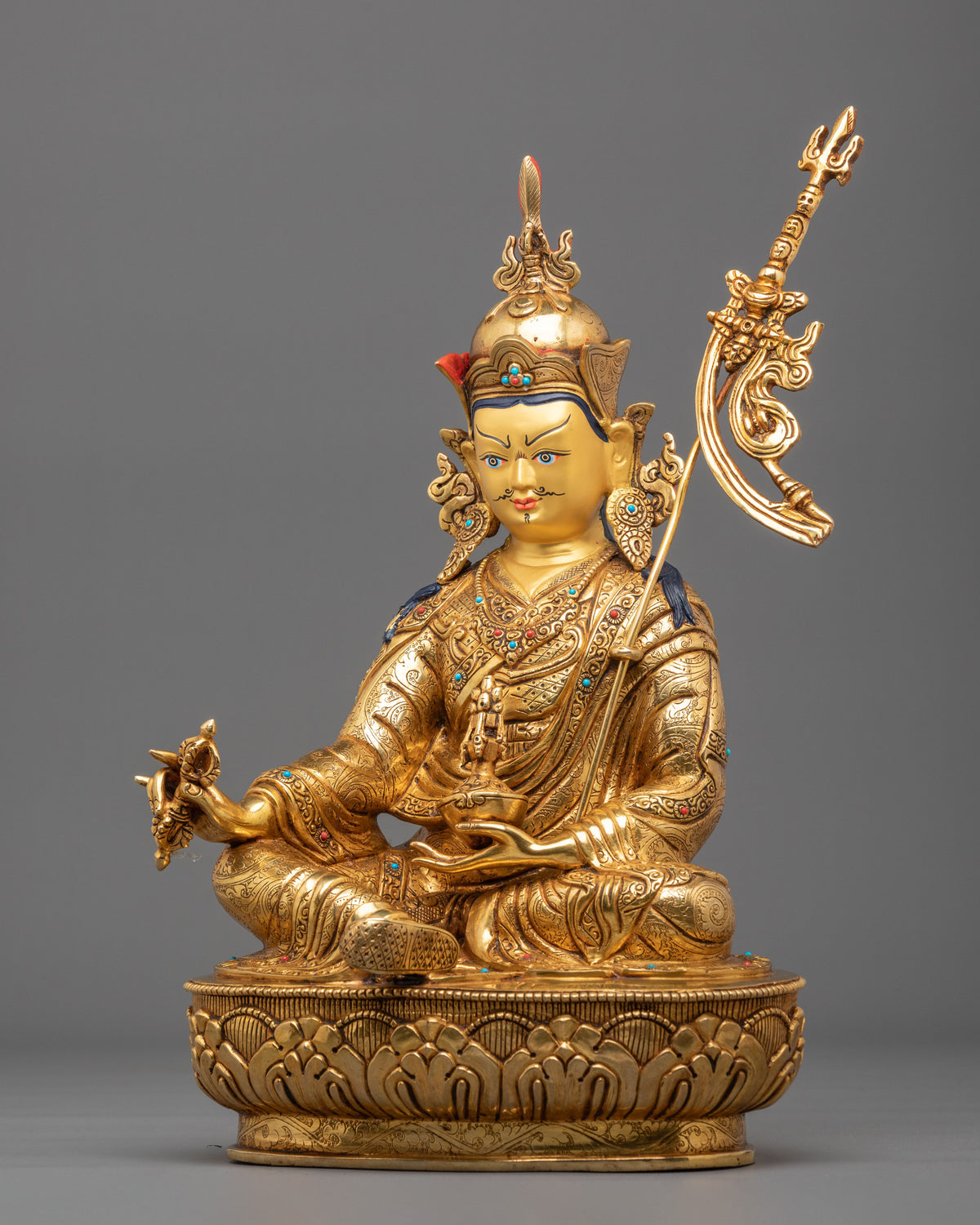 Guru Rinpoche Statue | Tibetan Buddhist Sculpture of Wisdom