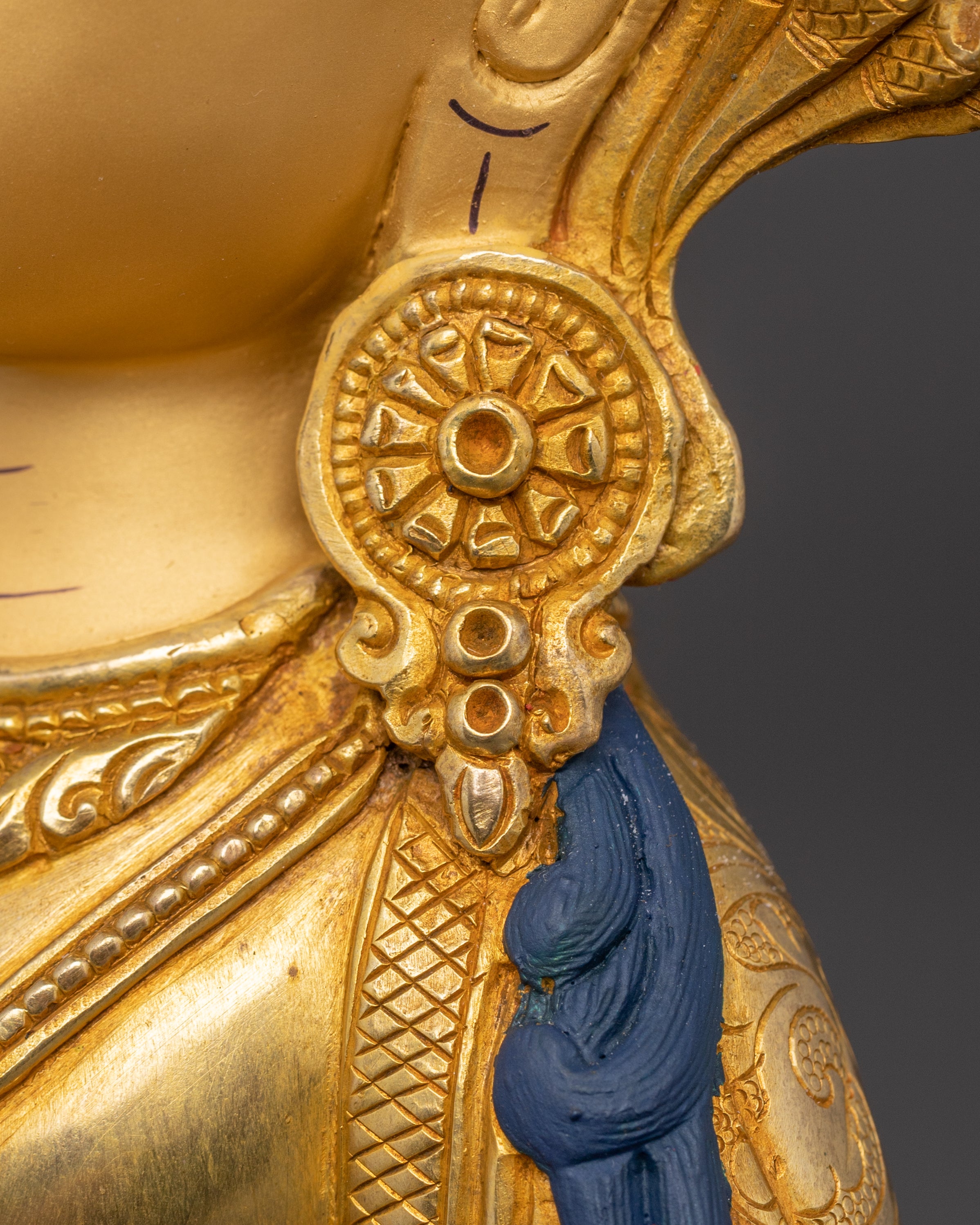 Sacred Golden Vajrasattva Handmade Statue | Tantric Purification Deity