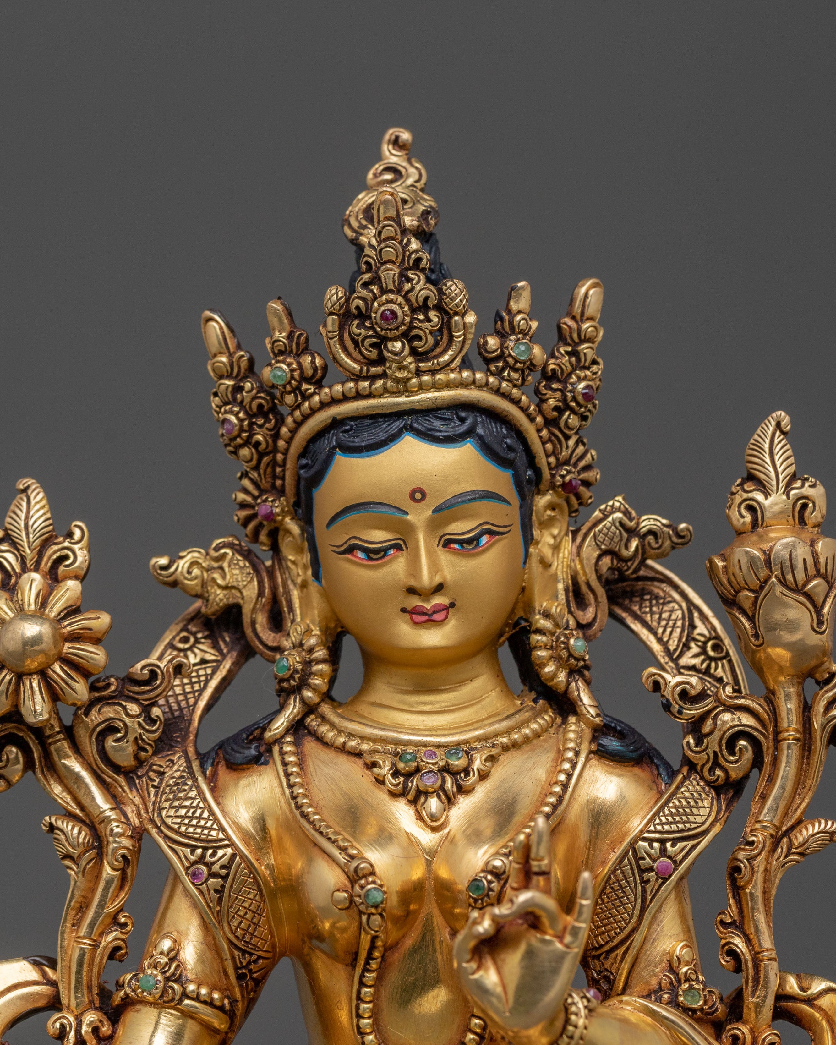 Himalayan Green Tara Statue | Sacred Figurine