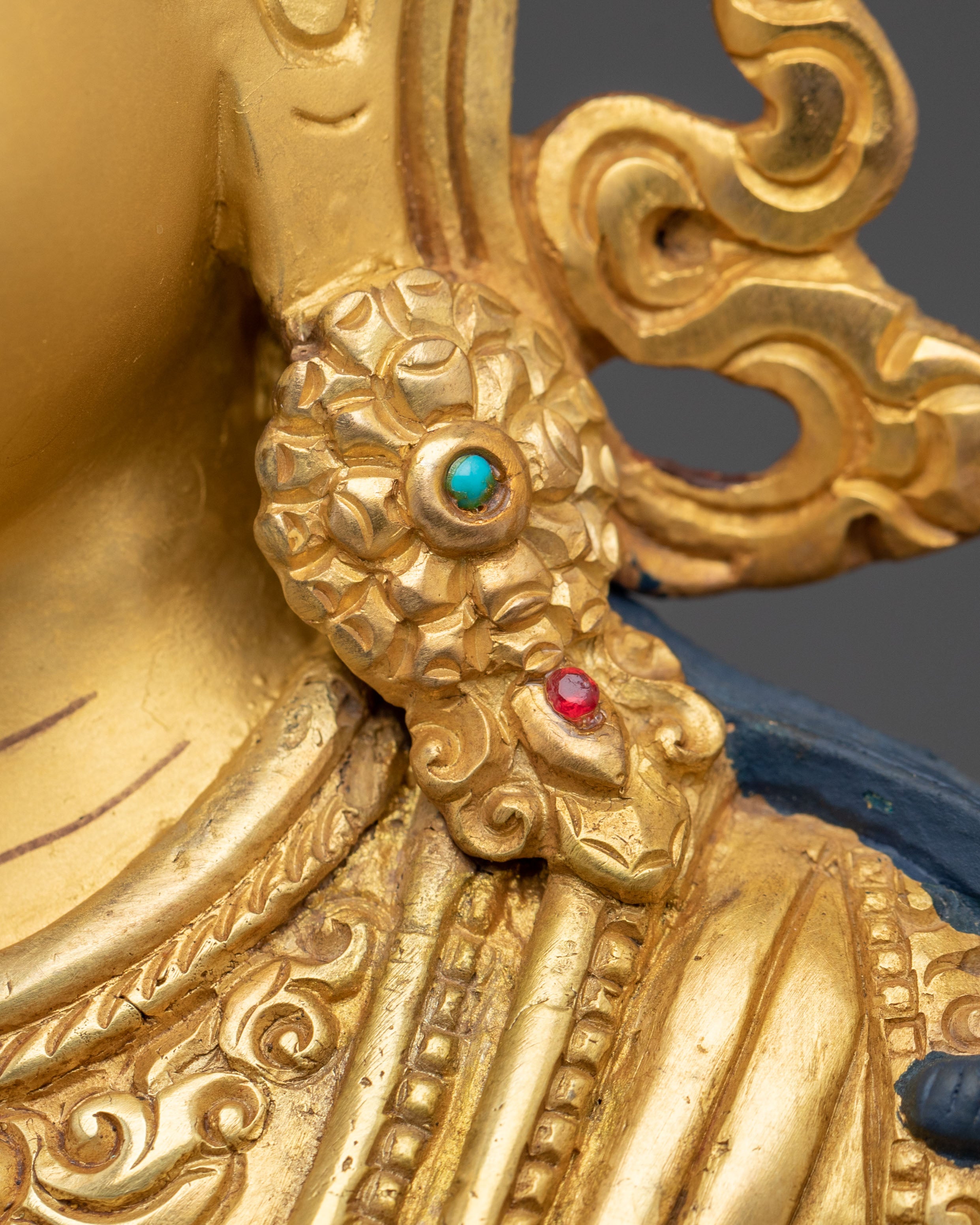 White Tara Fire Gold Gilded Statue | Serene Divine Feminine
