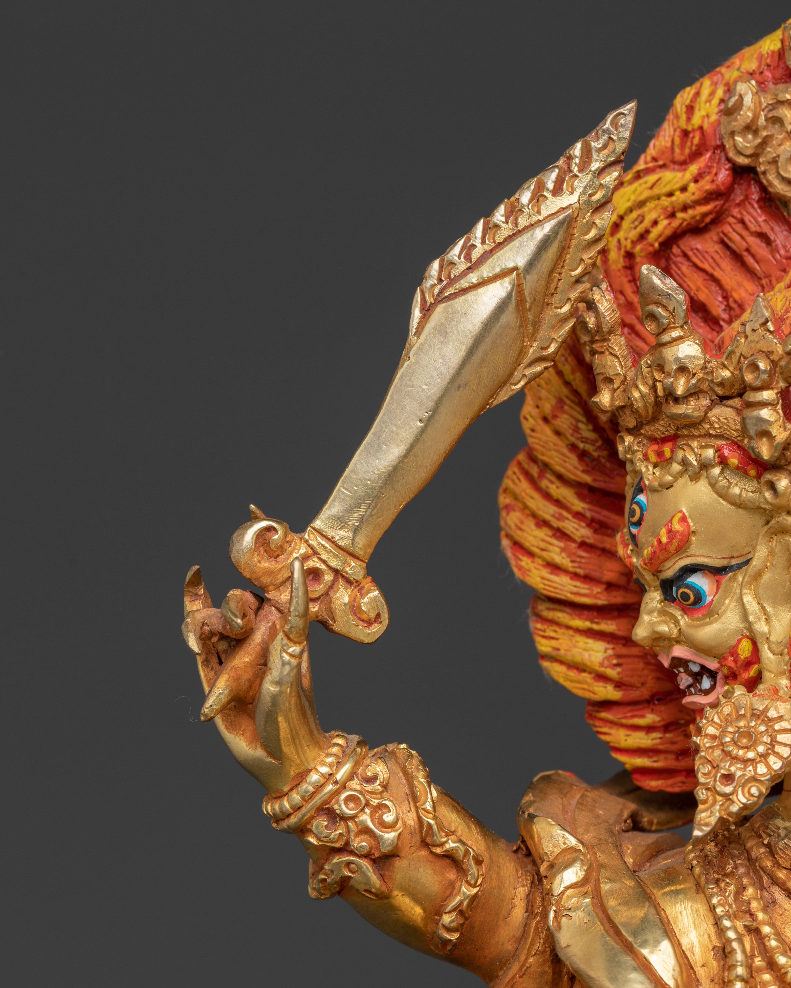 Four Armed Mahakala Spiritual Statue | Altar Decor