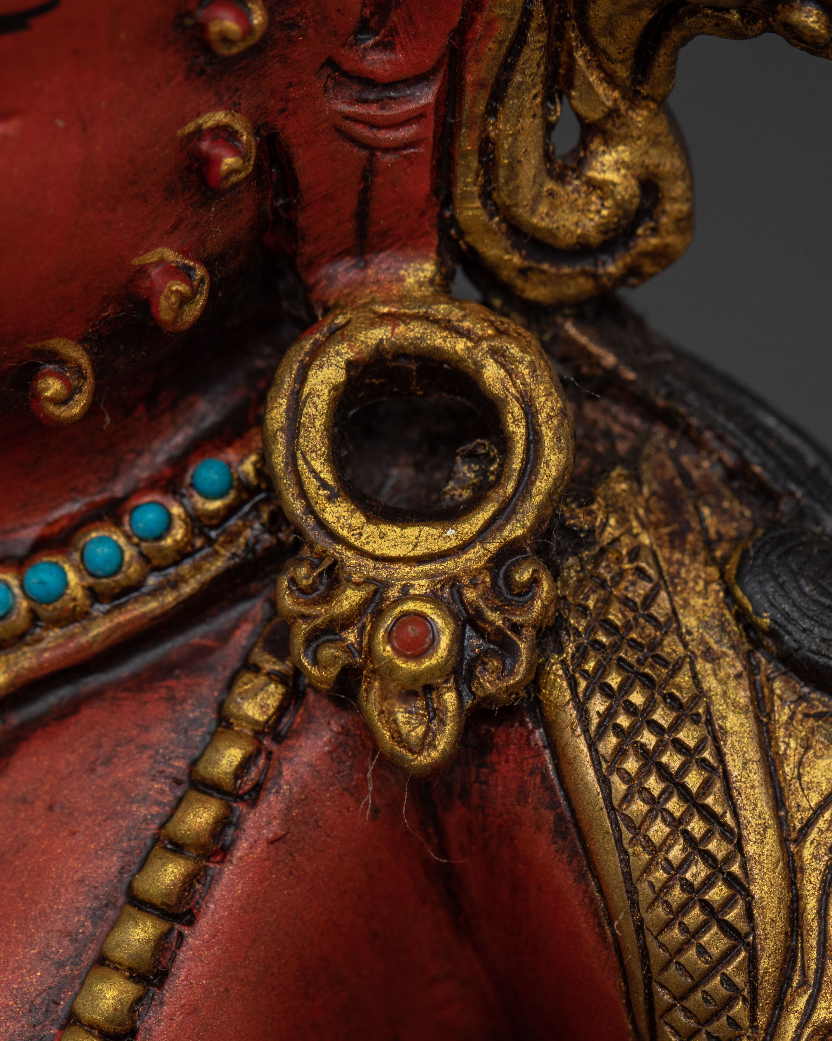 Red Dzambhala Statue | Tibetan Buddhist Deity