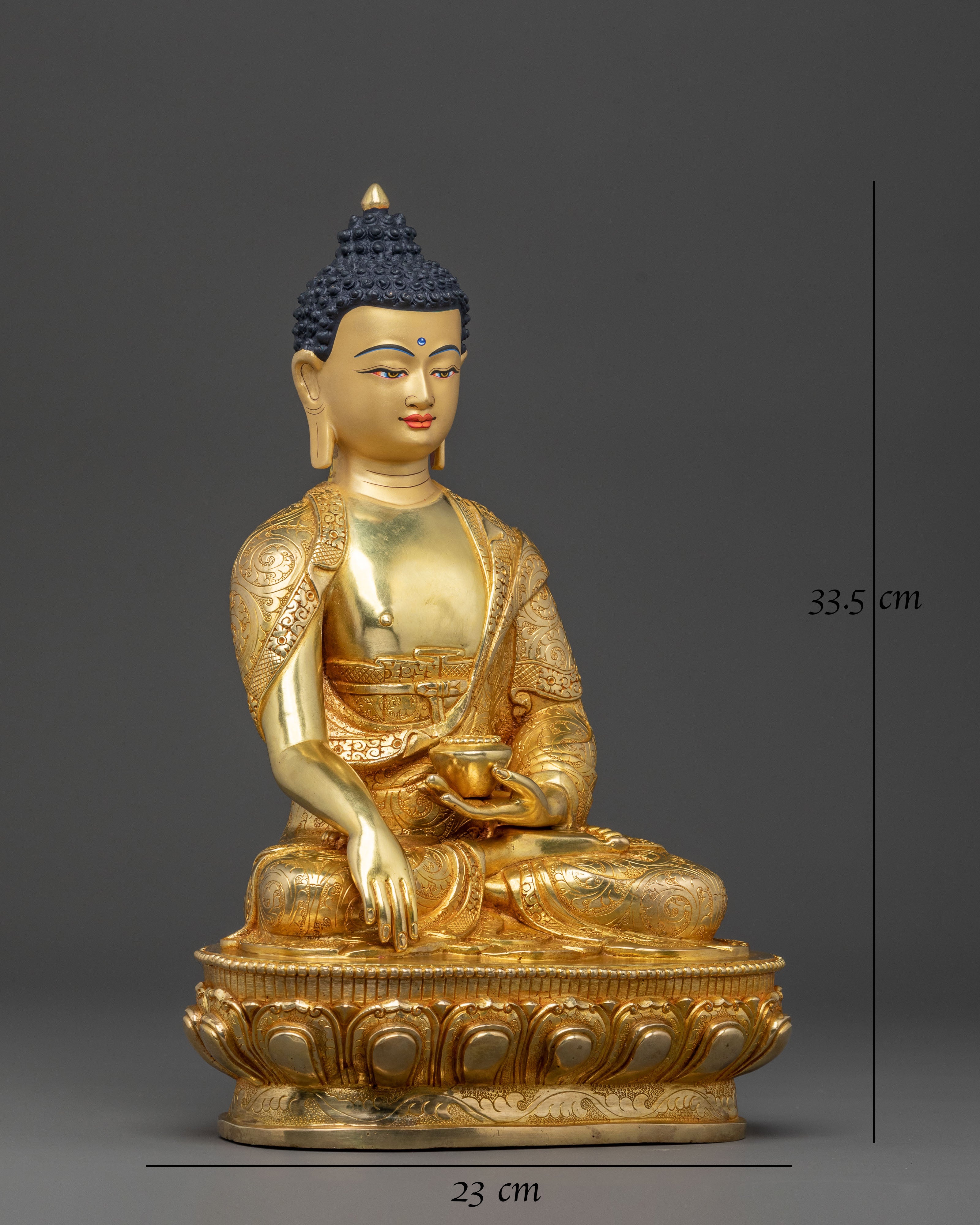 Shakyamuni Buddha Liberation Statue - 24K Gold Gilded Art