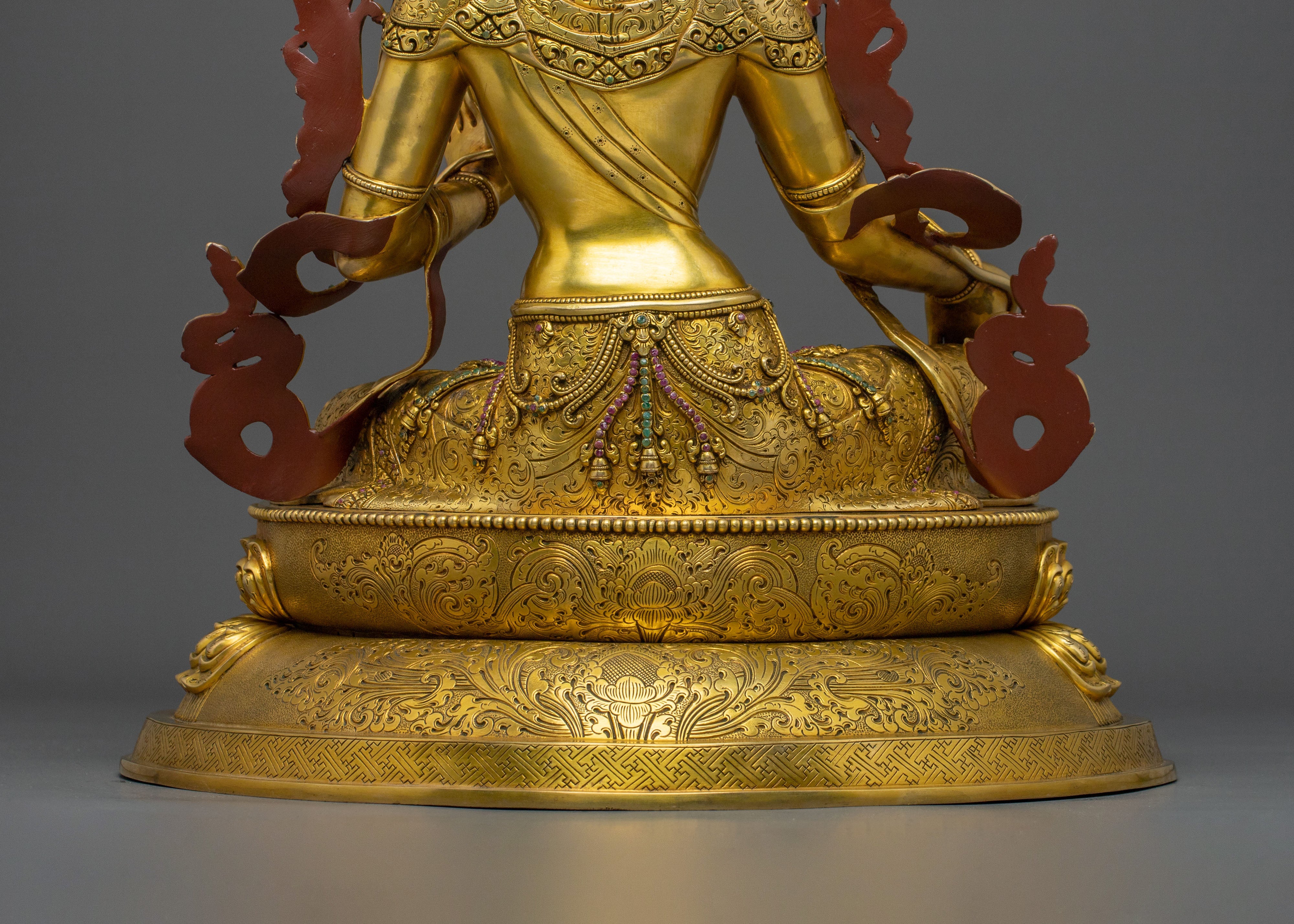 Shyamatara Divine Sculpture | 24K Gold Gilded Green Tara Compassion Statue