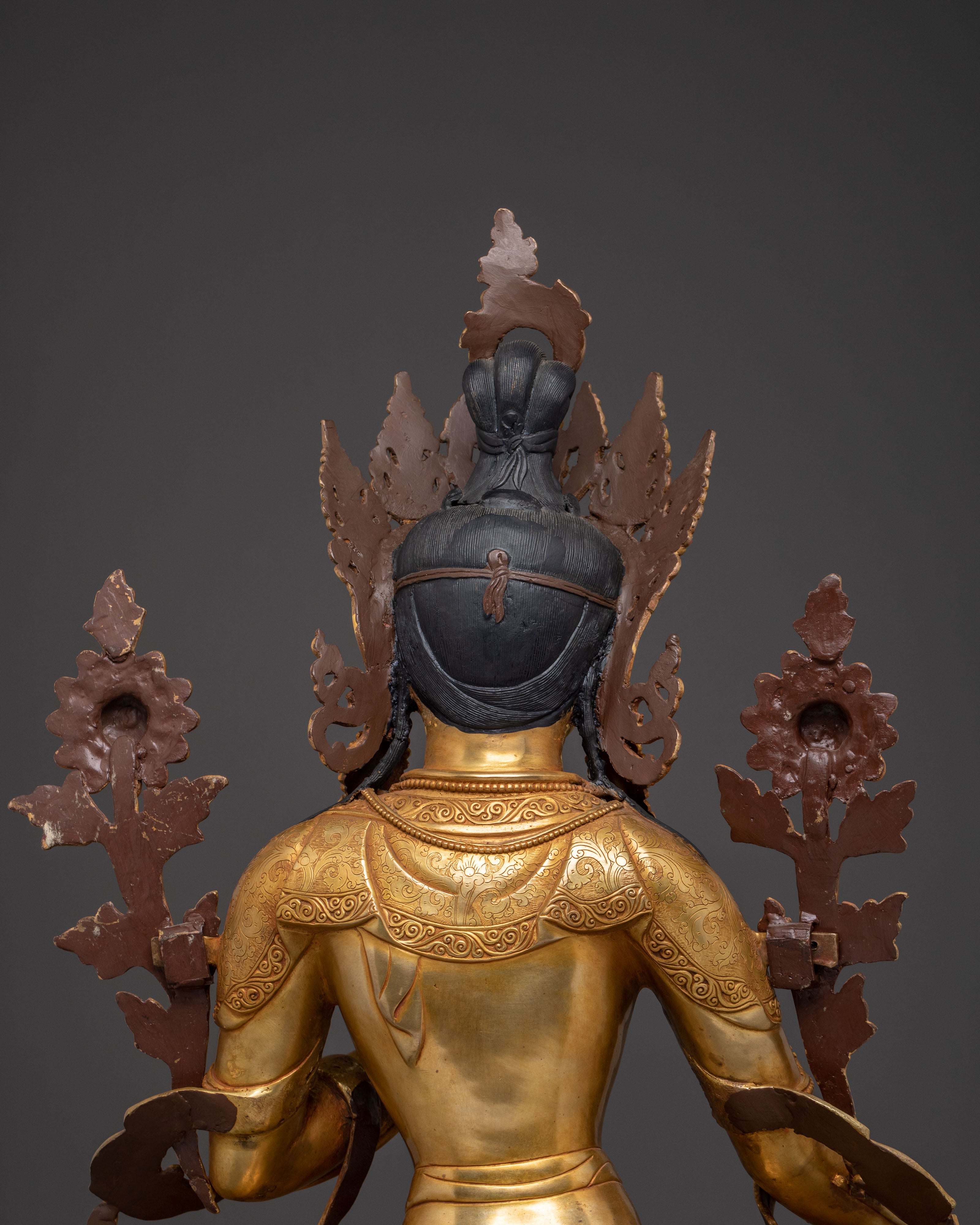 Green Tara Statue | 24K Gold Gilded Serenity