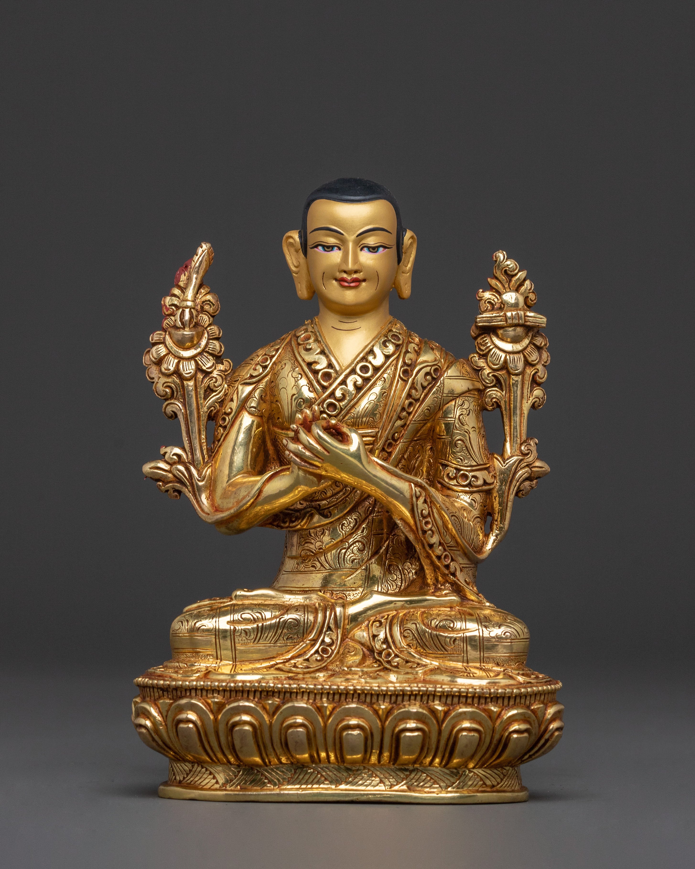 Sacred Tsongkhapa Statue with Disciples | Symbol of Wisdom