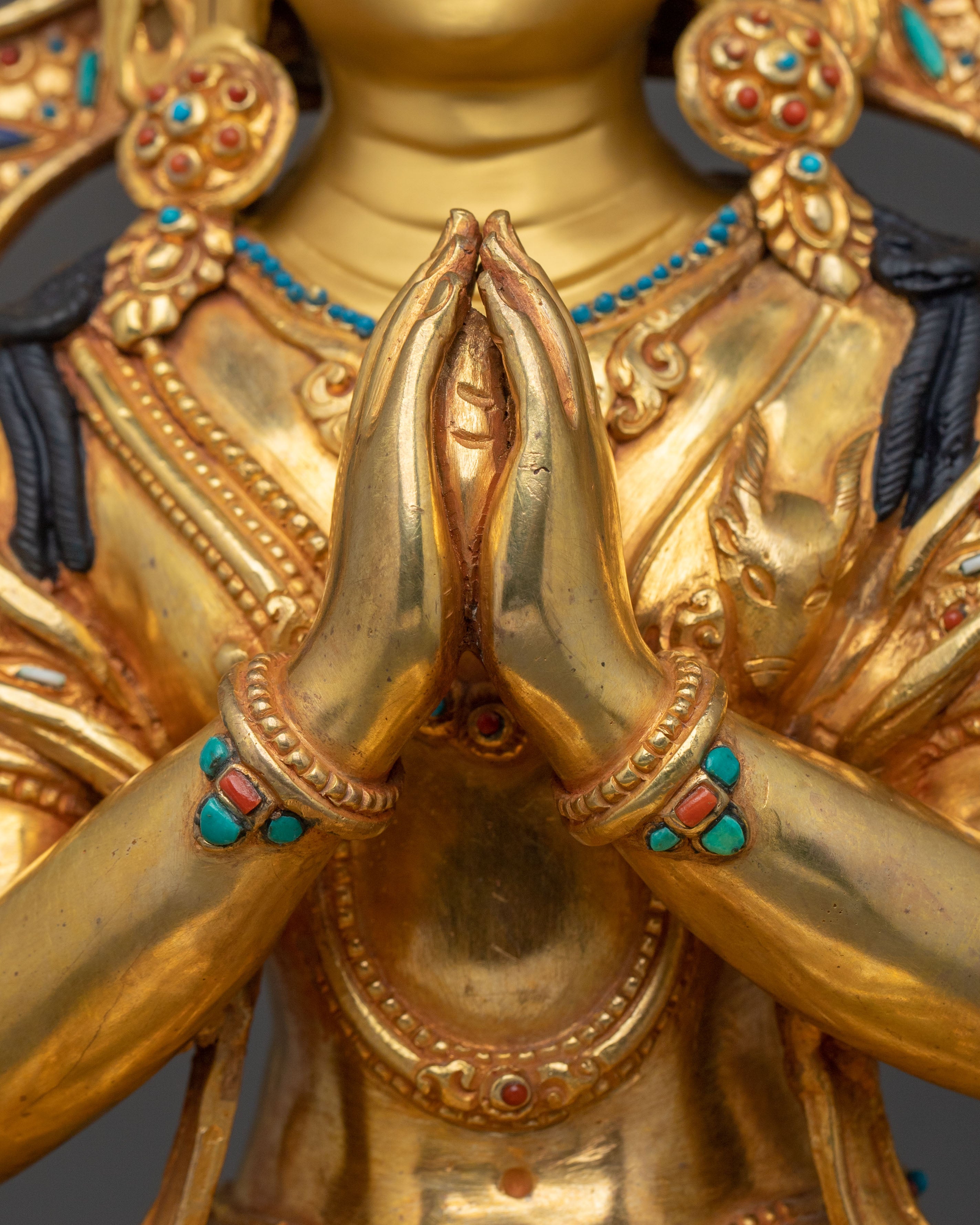 Handmade Four Armed Chenrezig Sculpture | Home Decor