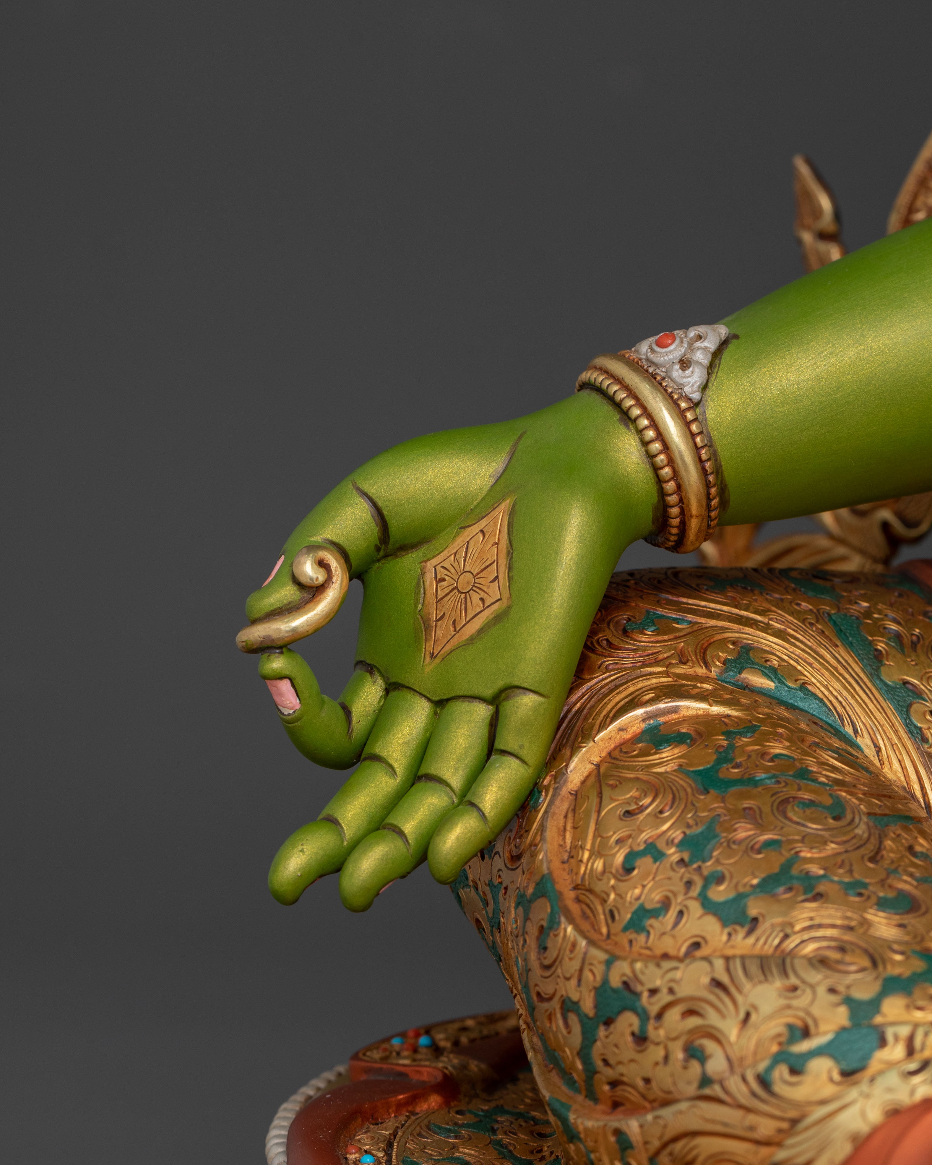 Syamatara: 24K Gold Gilded Traditional Statue