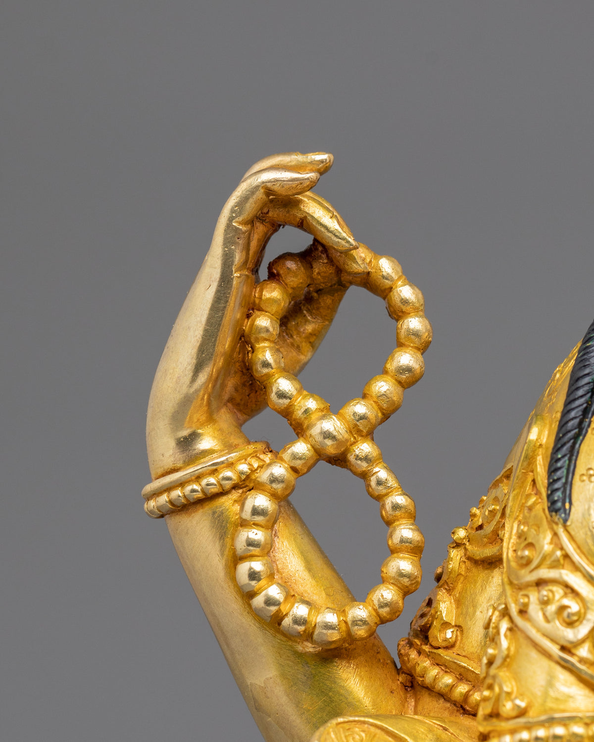 Chenrezig 24K Gold Gilded Sculpture | Compassion in Every Gaze