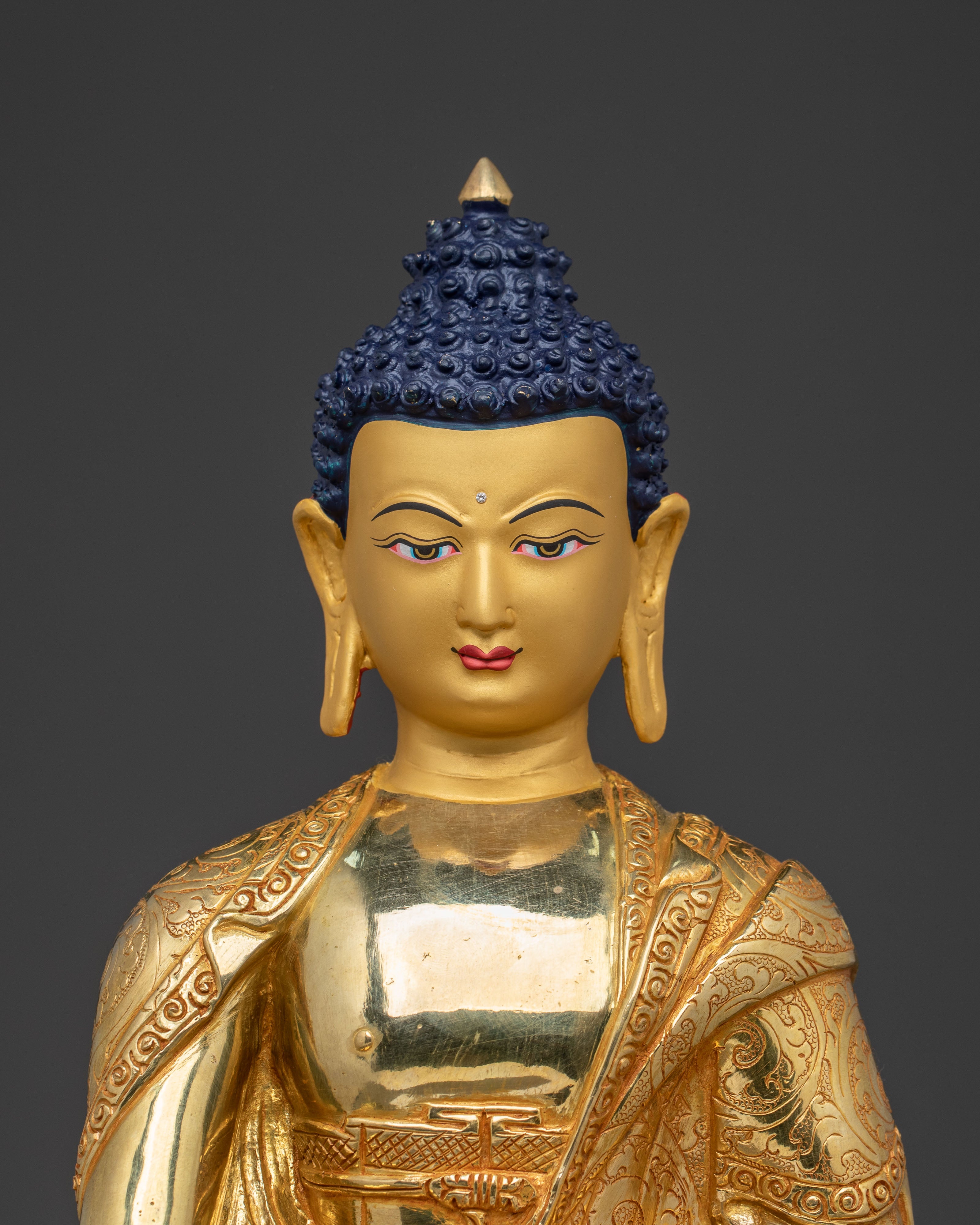 Buddha Dharma Sangha Statue Set | 24K Gold Gilded Art
