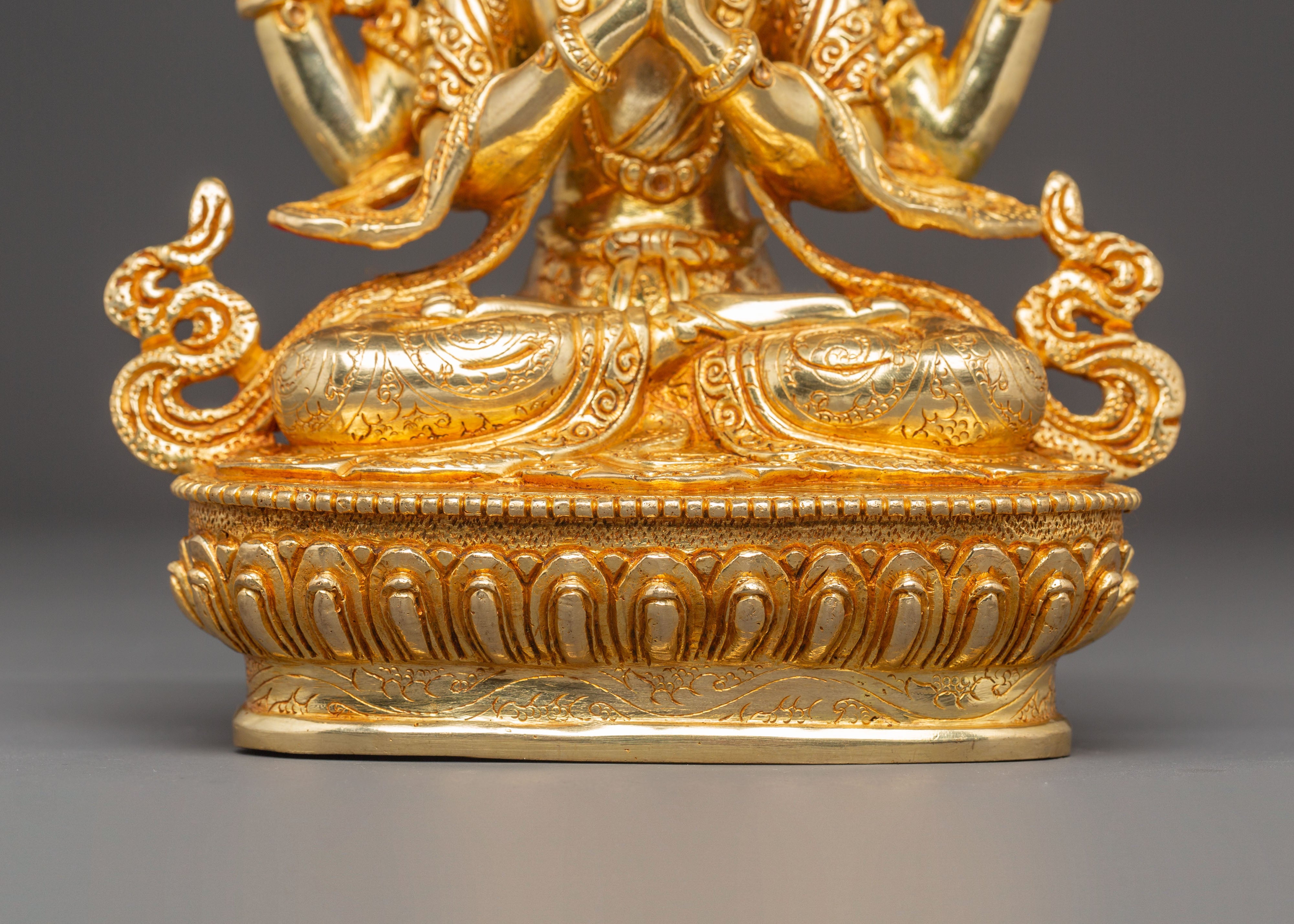 Handcrafted Statue of Four-Armed Chenrezig