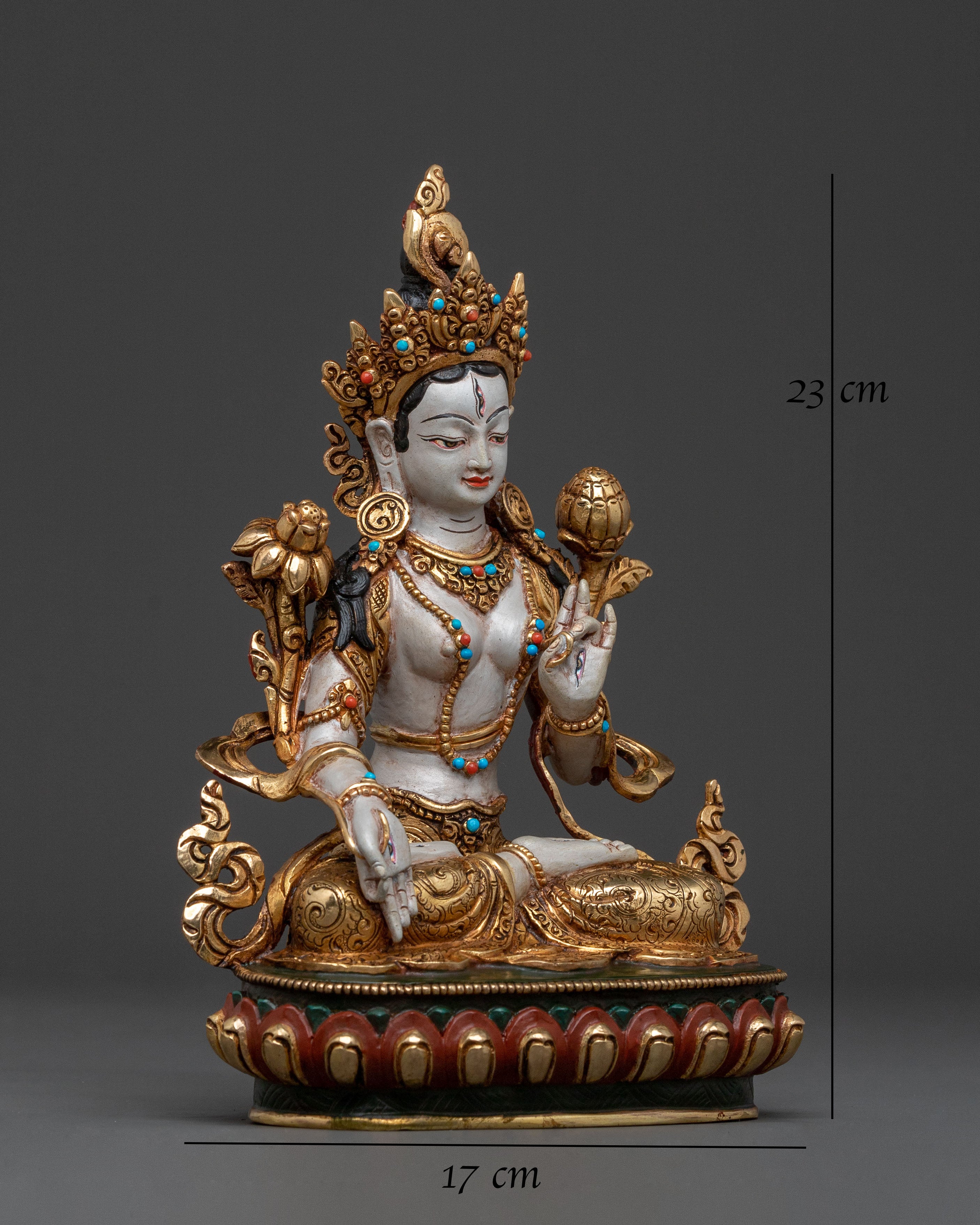 Statue of White Tara Goddess of Compassion: Handcrafted Serenity