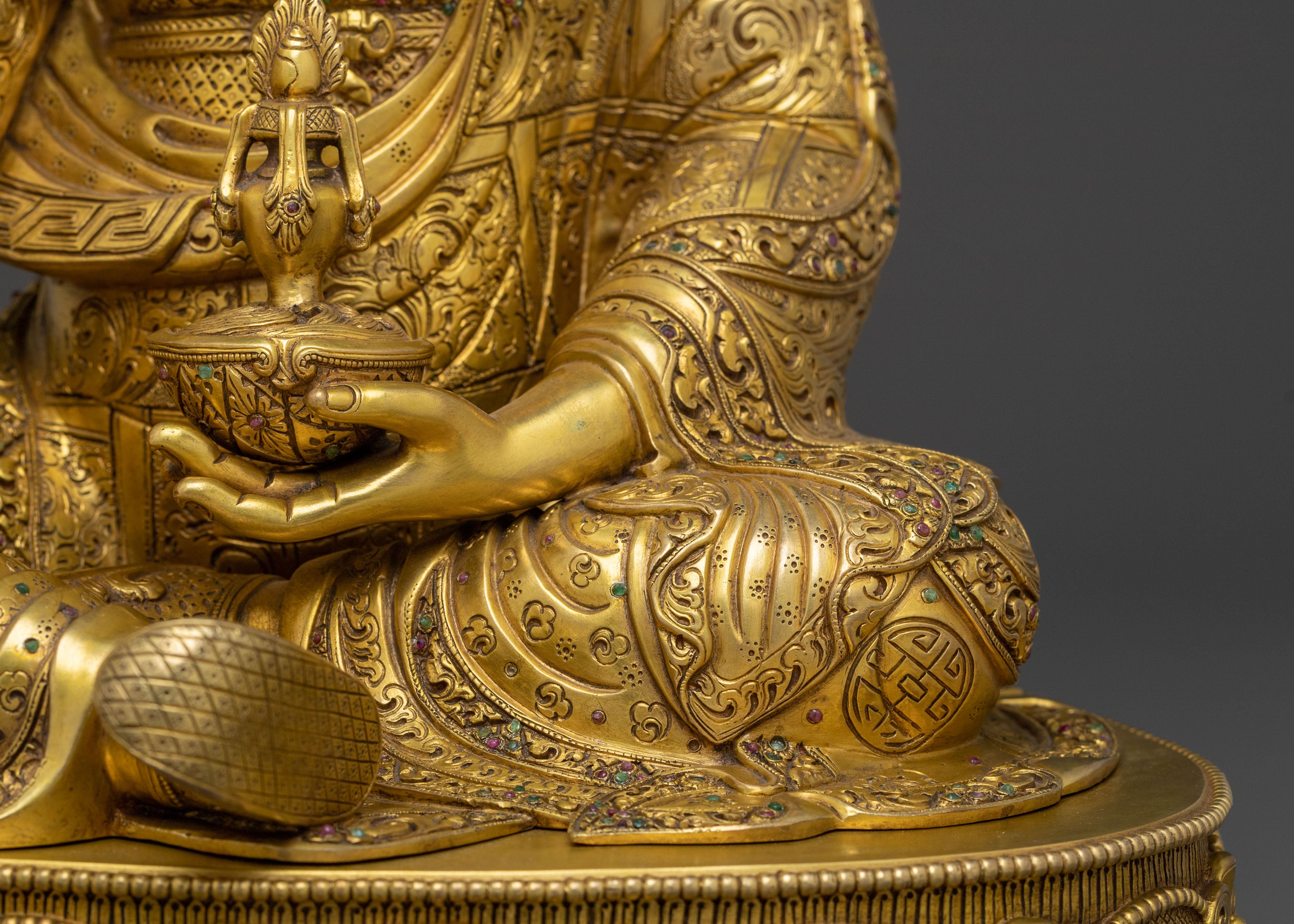 Guru Rinpoche Statue | 24K Gold Gilded Buddhist Master